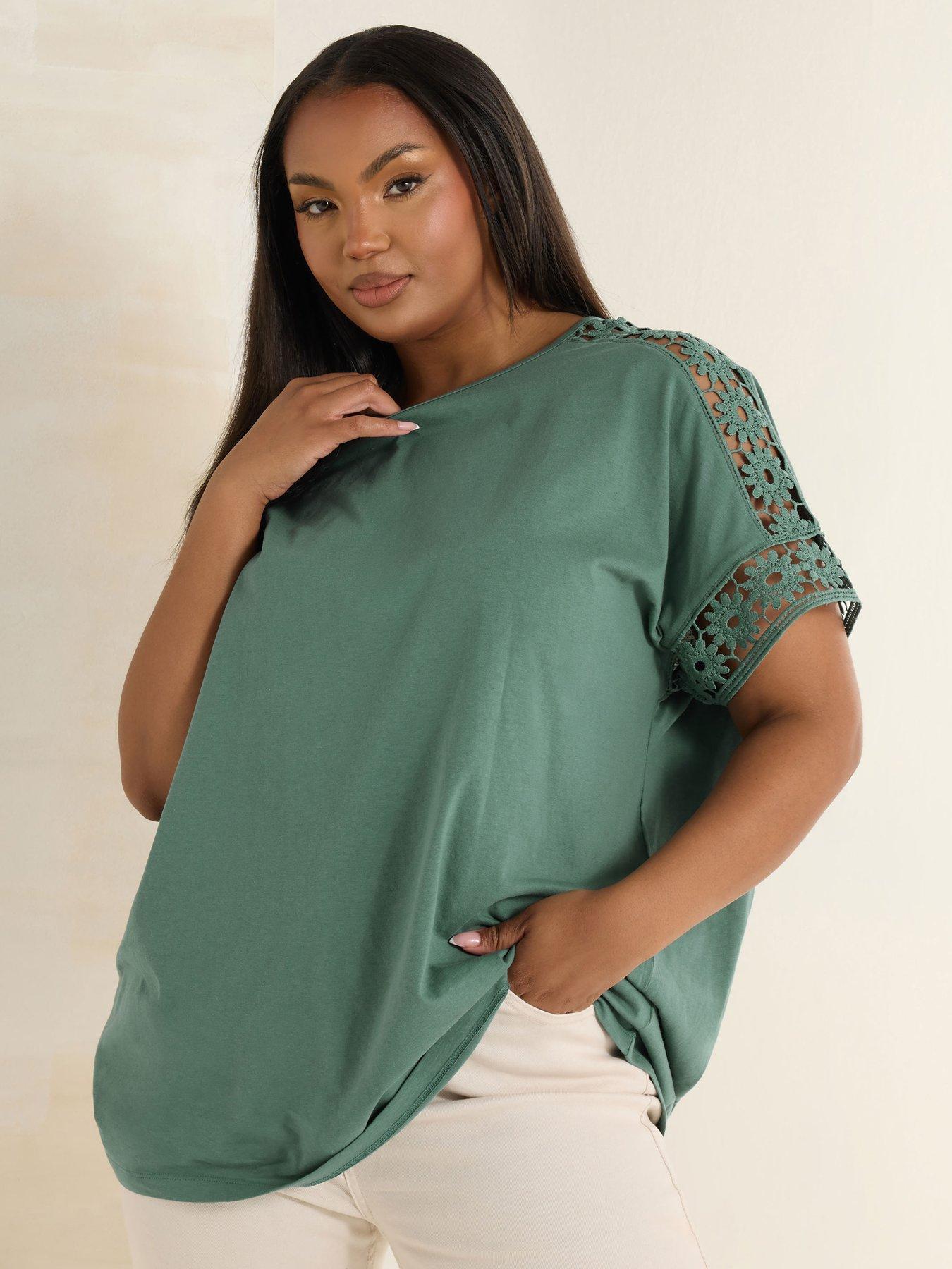 undefined Curve Boxy Crochet Insert T-shirt