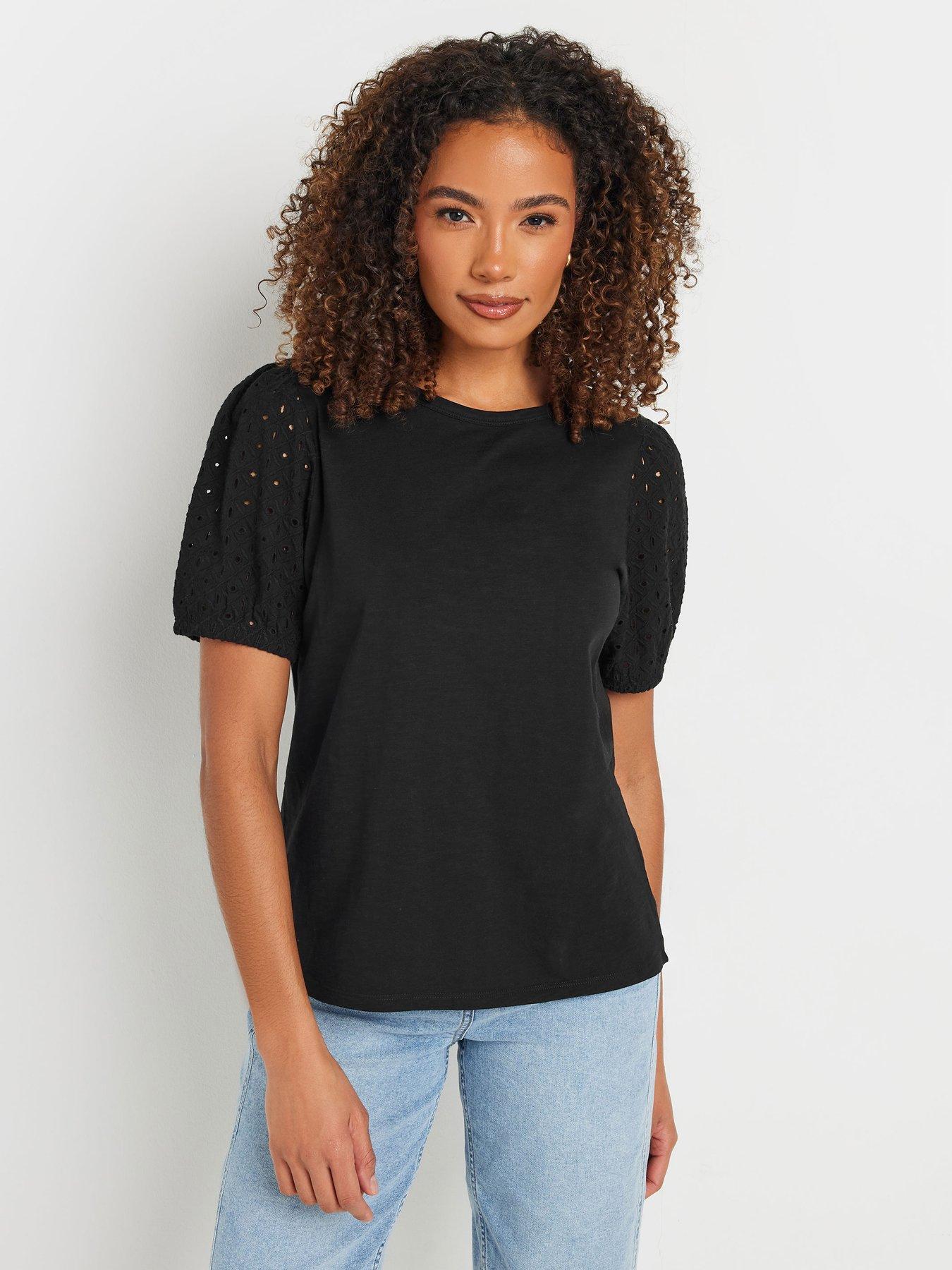 undefined Broderie Puff Sleeve T-shirt