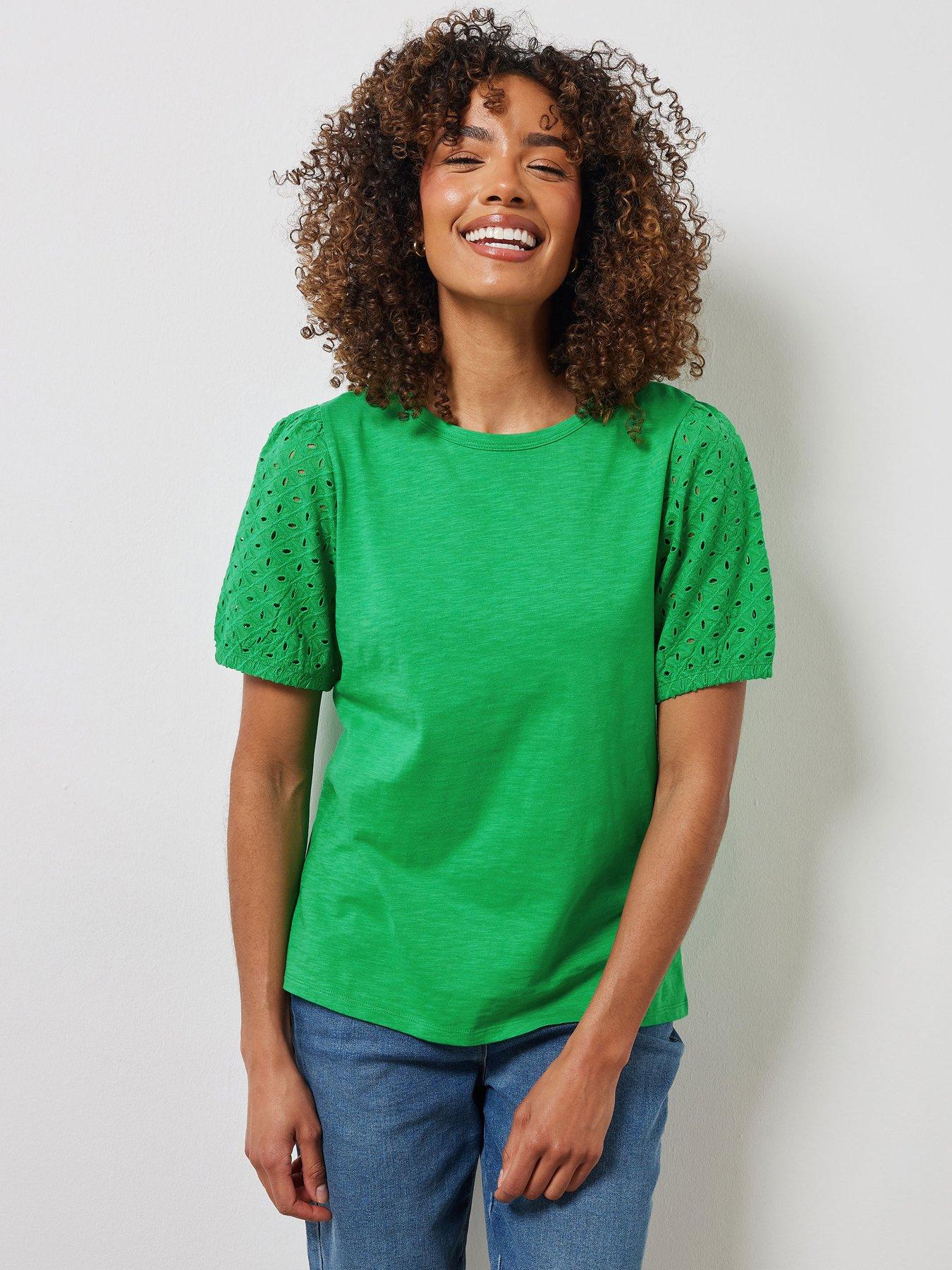 undefined Broderie Puff Sleeve T-shirt
