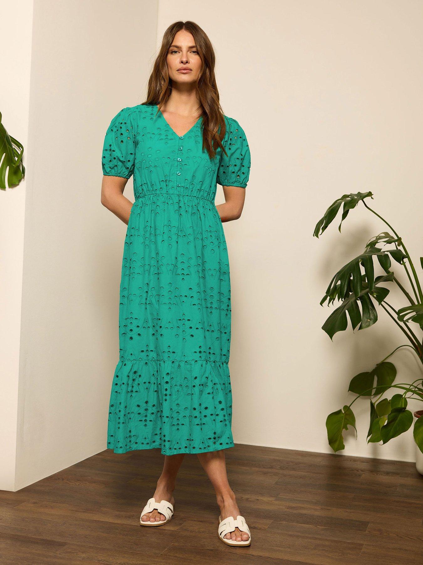 undefined Broderie Button Down Dress