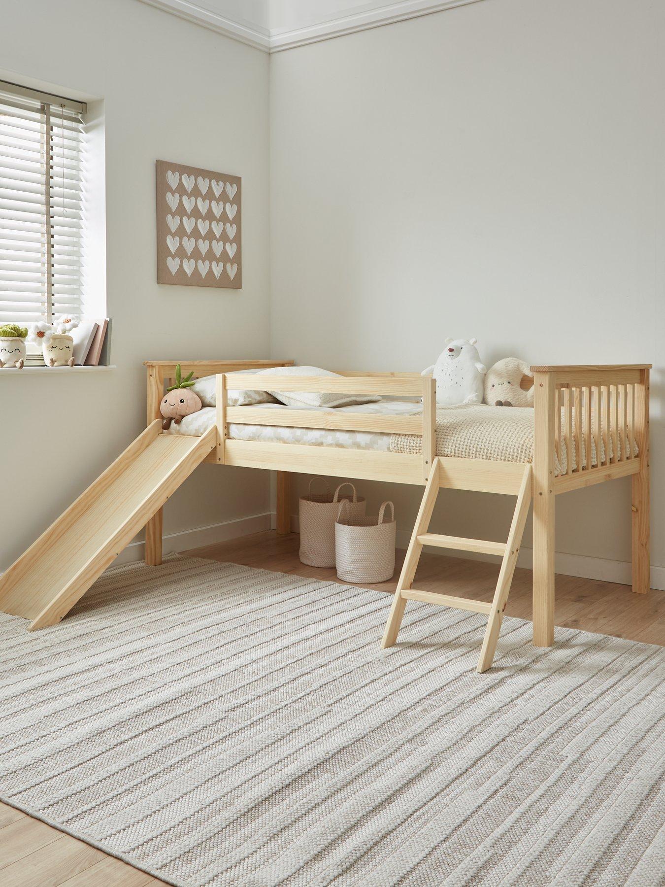 undefined Novara Mid Sleeper Bed With Slide - with Mattress Options (Buy  &  SAVE!)
