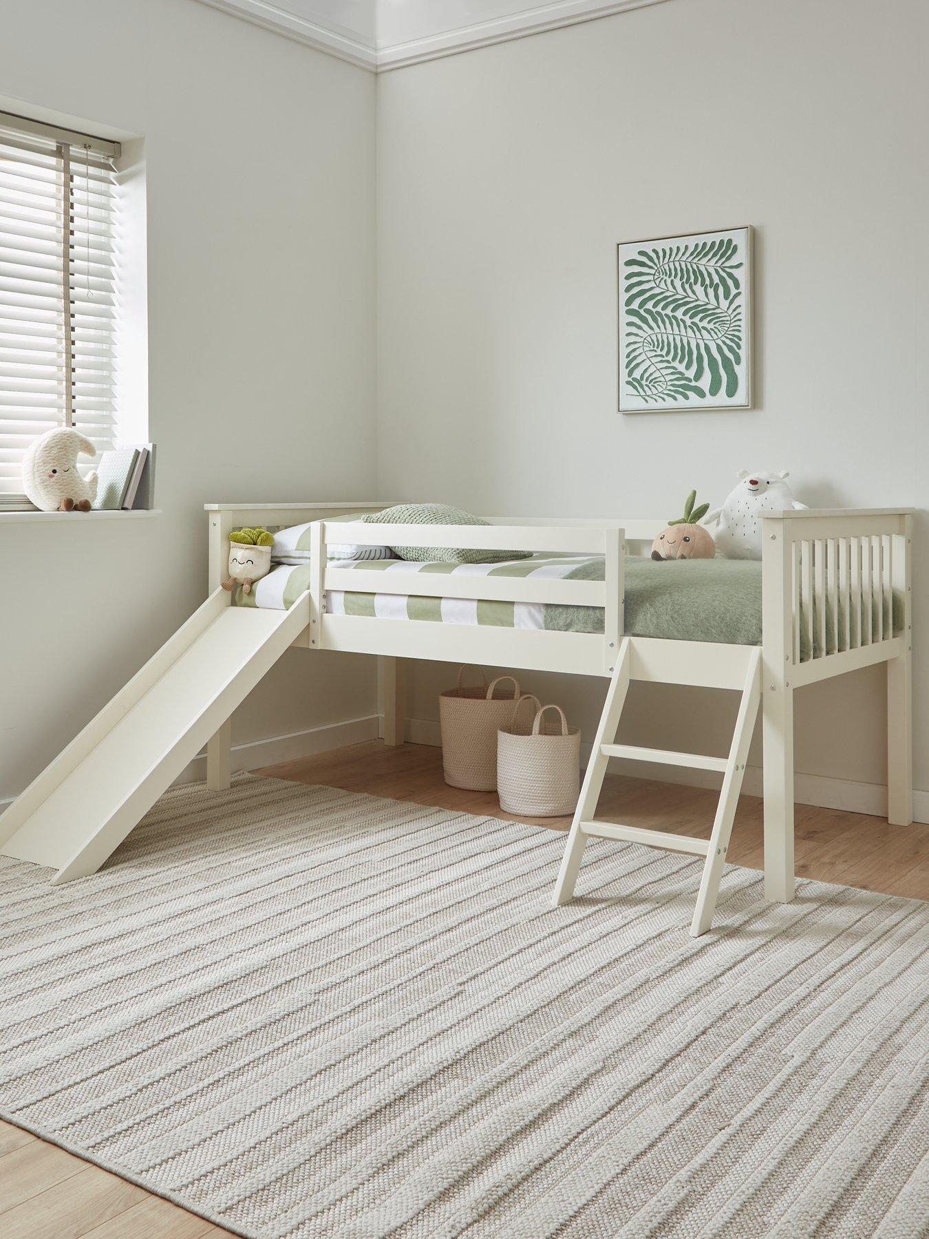 undefined Novara Mid Sleeper With Slide with Mattress Options (Buy  &  SAVE!) - White - FSC® Certified