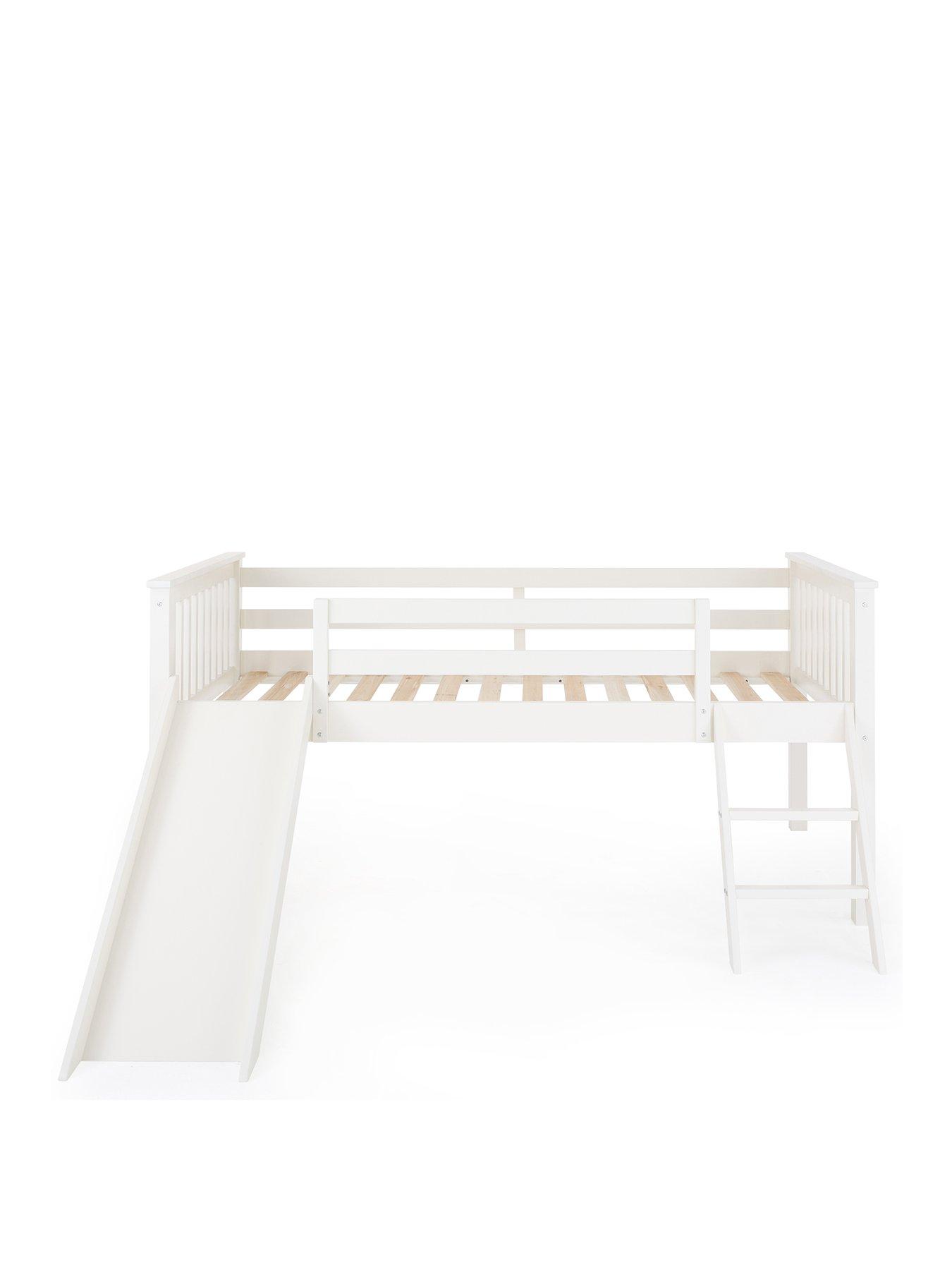 Image 2 of 6 of Very Home Novara Mid Sleeper With Slide&nbsp;with Mattress Options (Buy &amp; SAVE!) - White&nbsp;- FSC&reg; Certified