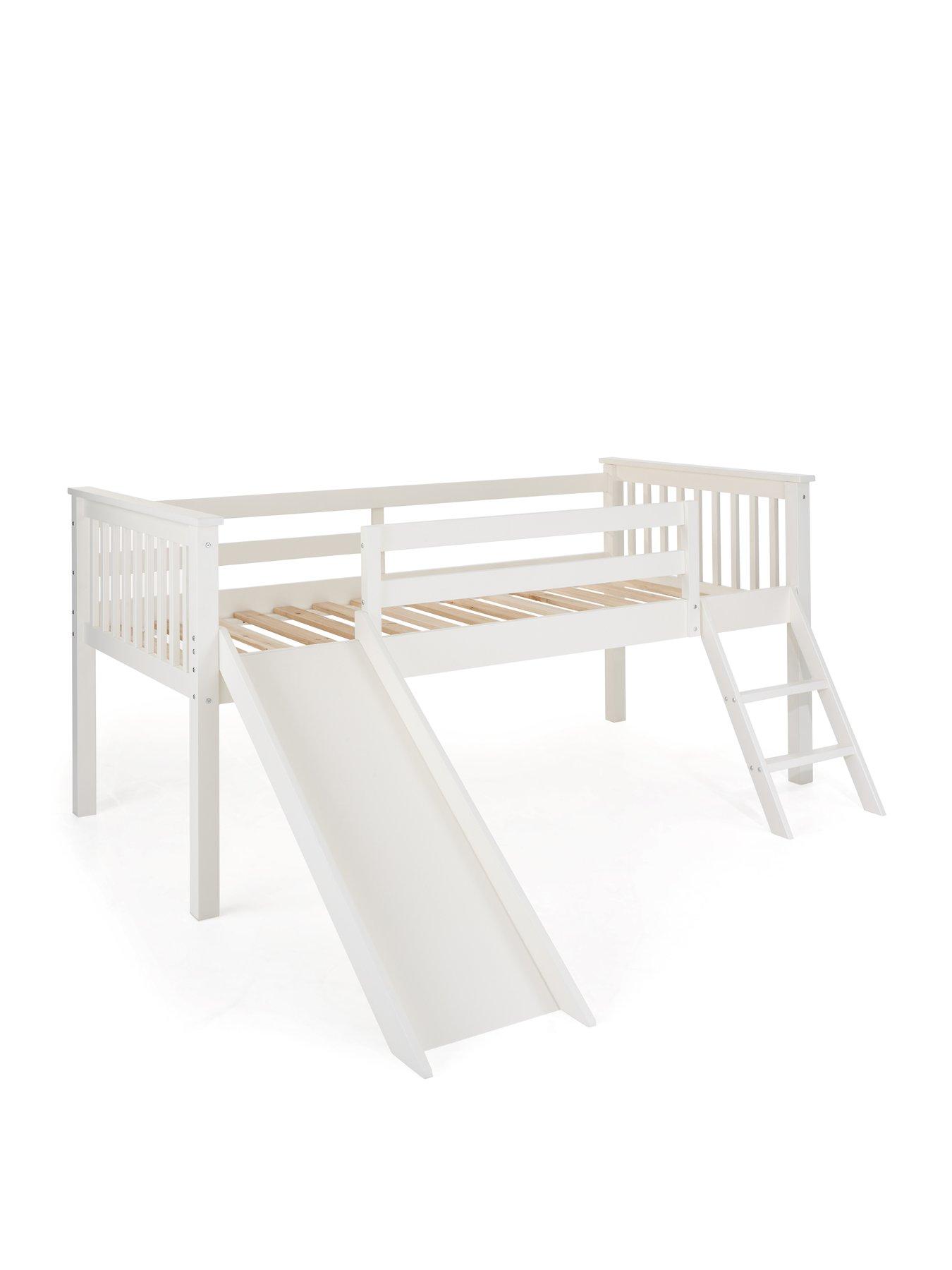 Image 3 of 6 of Very Home Novara Mid Sleeper With Slide&nbsp;with Mattress Options (Buy &amp; SAVE!) - White&nbsp;- FSC&reg; Certified