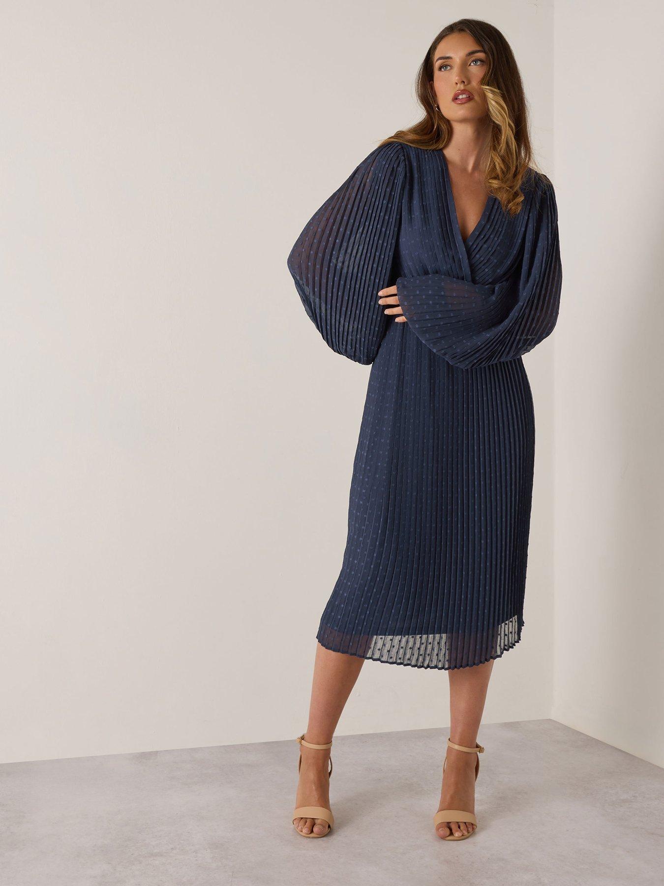 undefined Tall Dobby Chiffon Pleat Dress