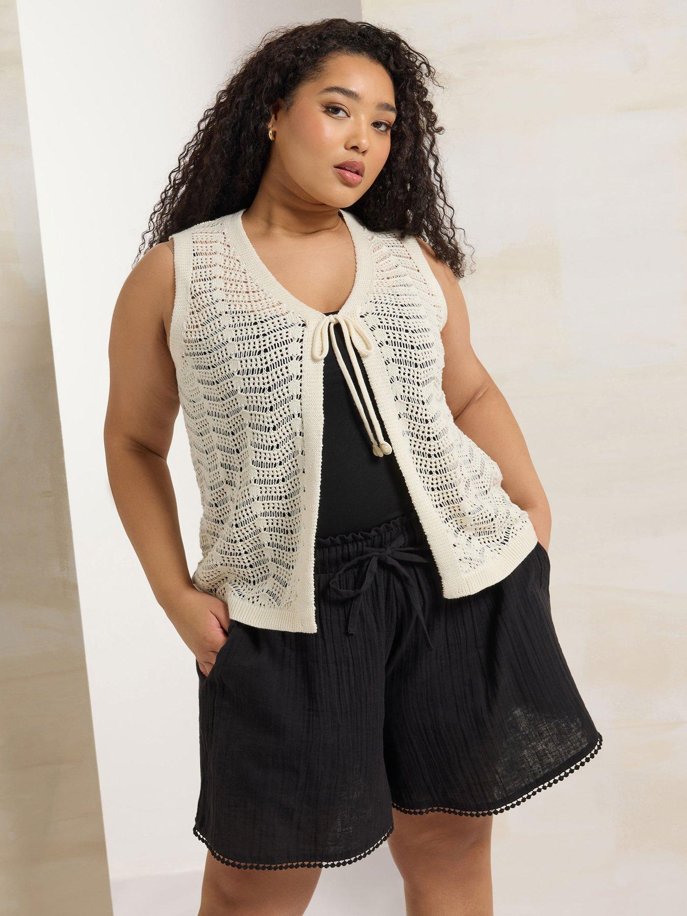 undefined Curve Double Gauze Flippy Short - Black