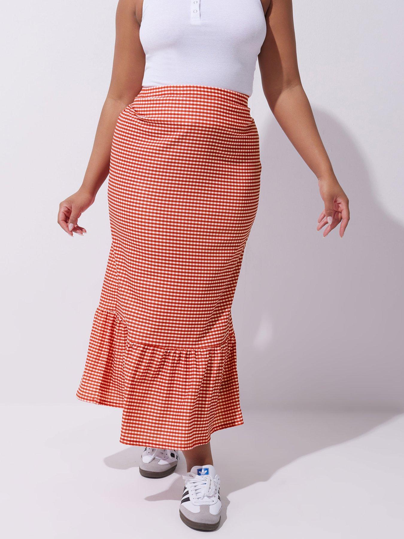Image 1 of 4 of Yours Curve Gingham Skirt
