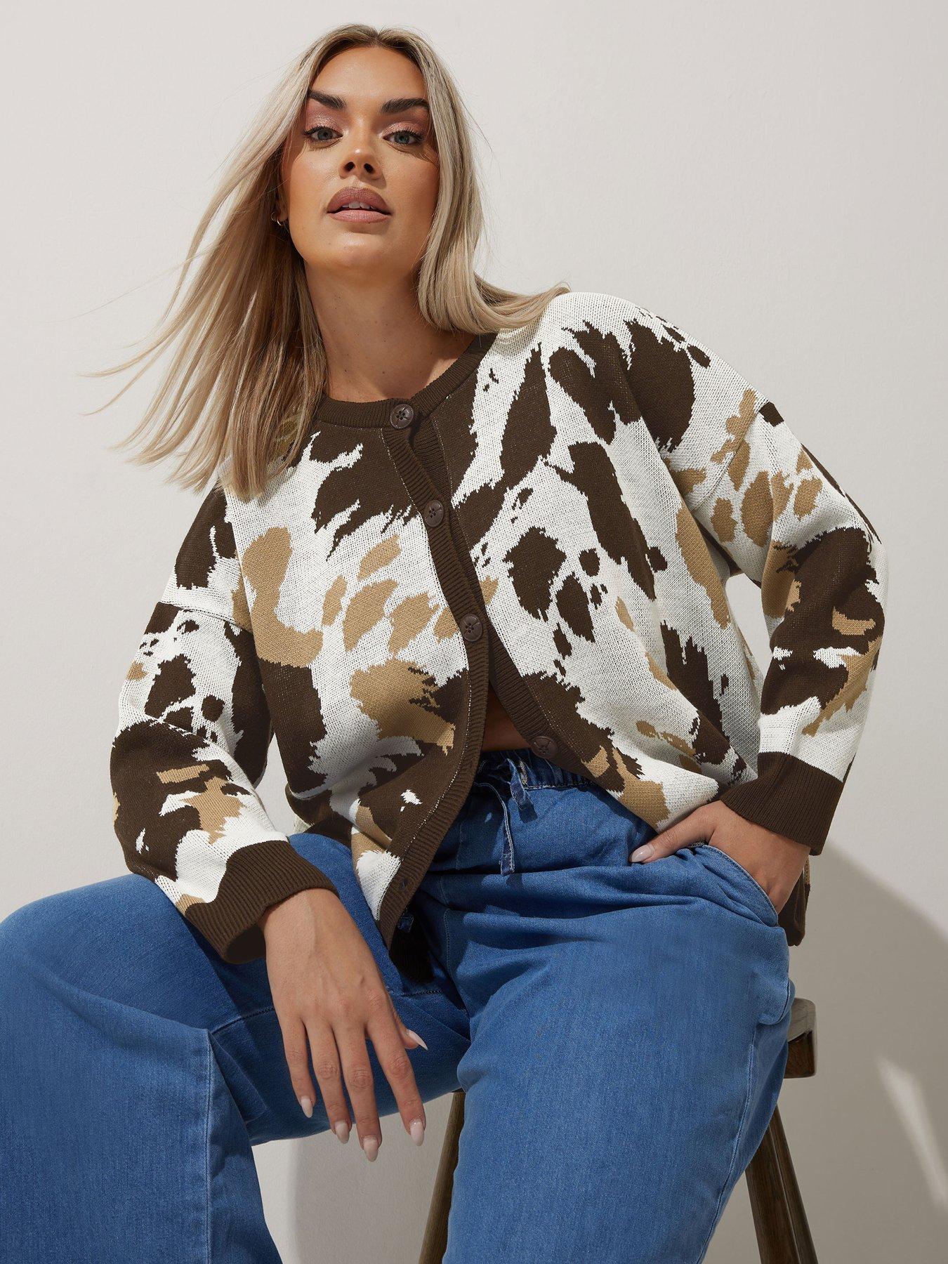 undefined Curve Cow Cardigan