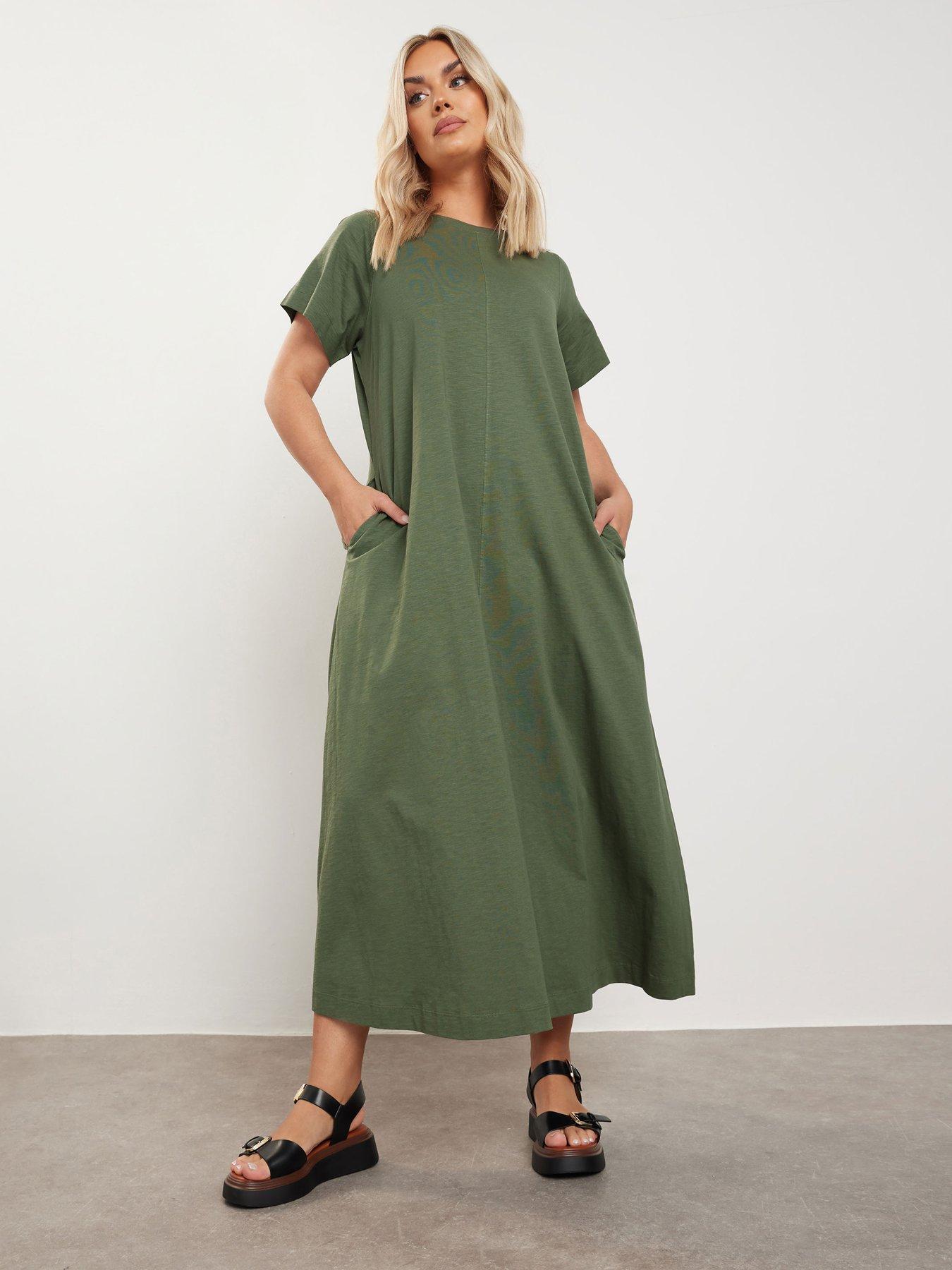 undefined Curve A Line Flare Cotton Dress