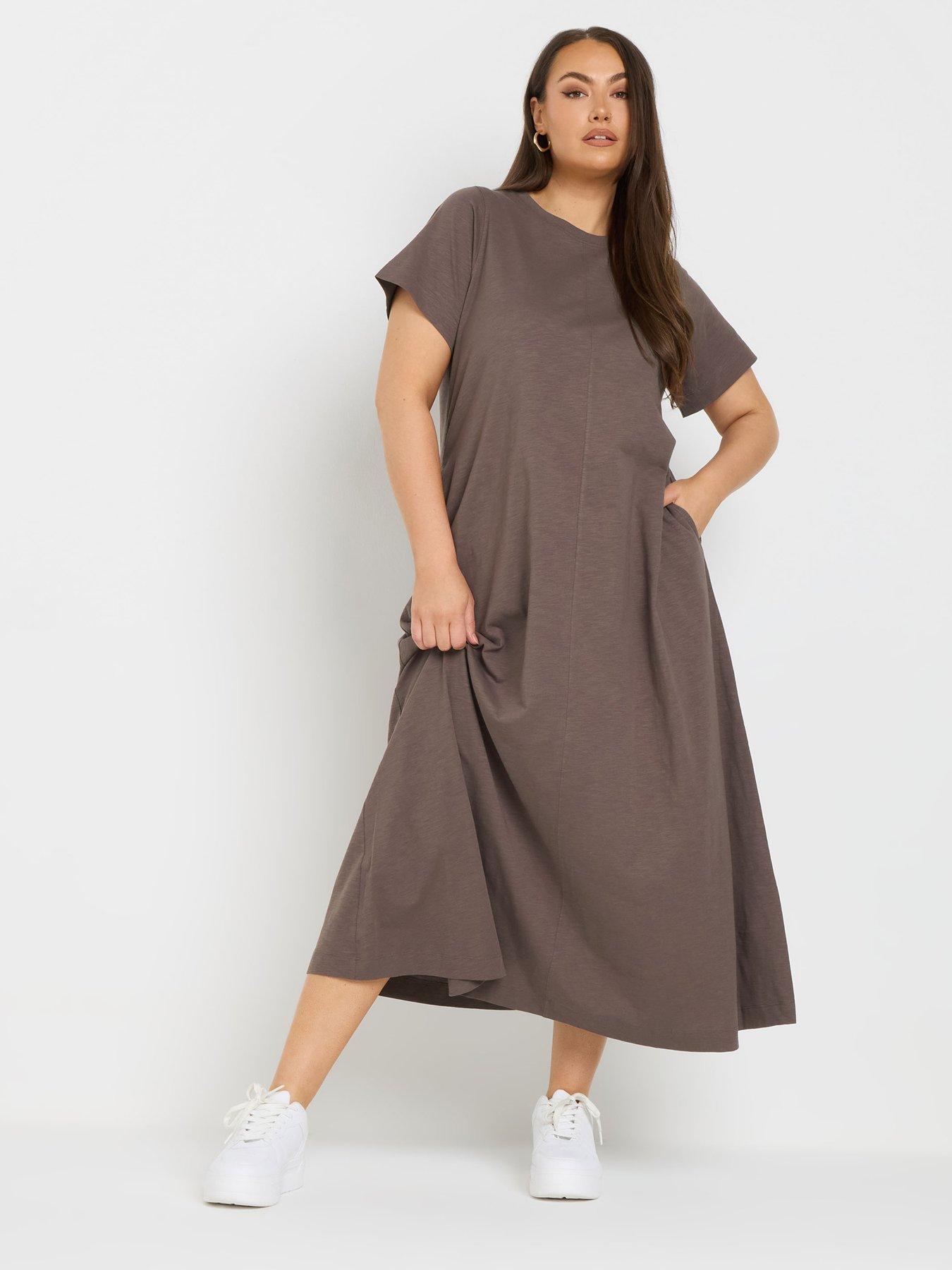 undefined Curve A Line Flare Cotton Dress