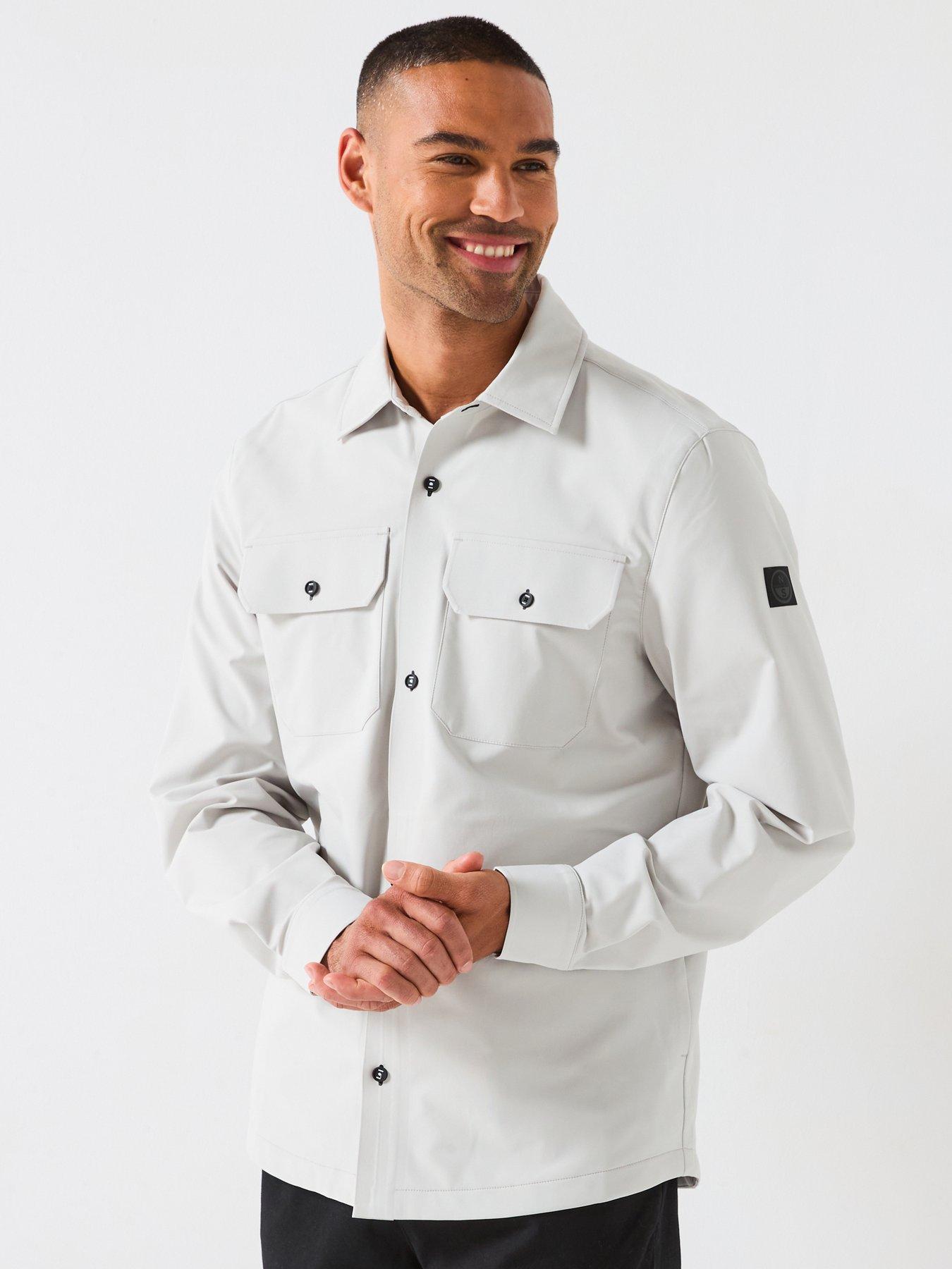 undefined Long Sleeve Regular Fit Shirt With Chest Pockets - Grey