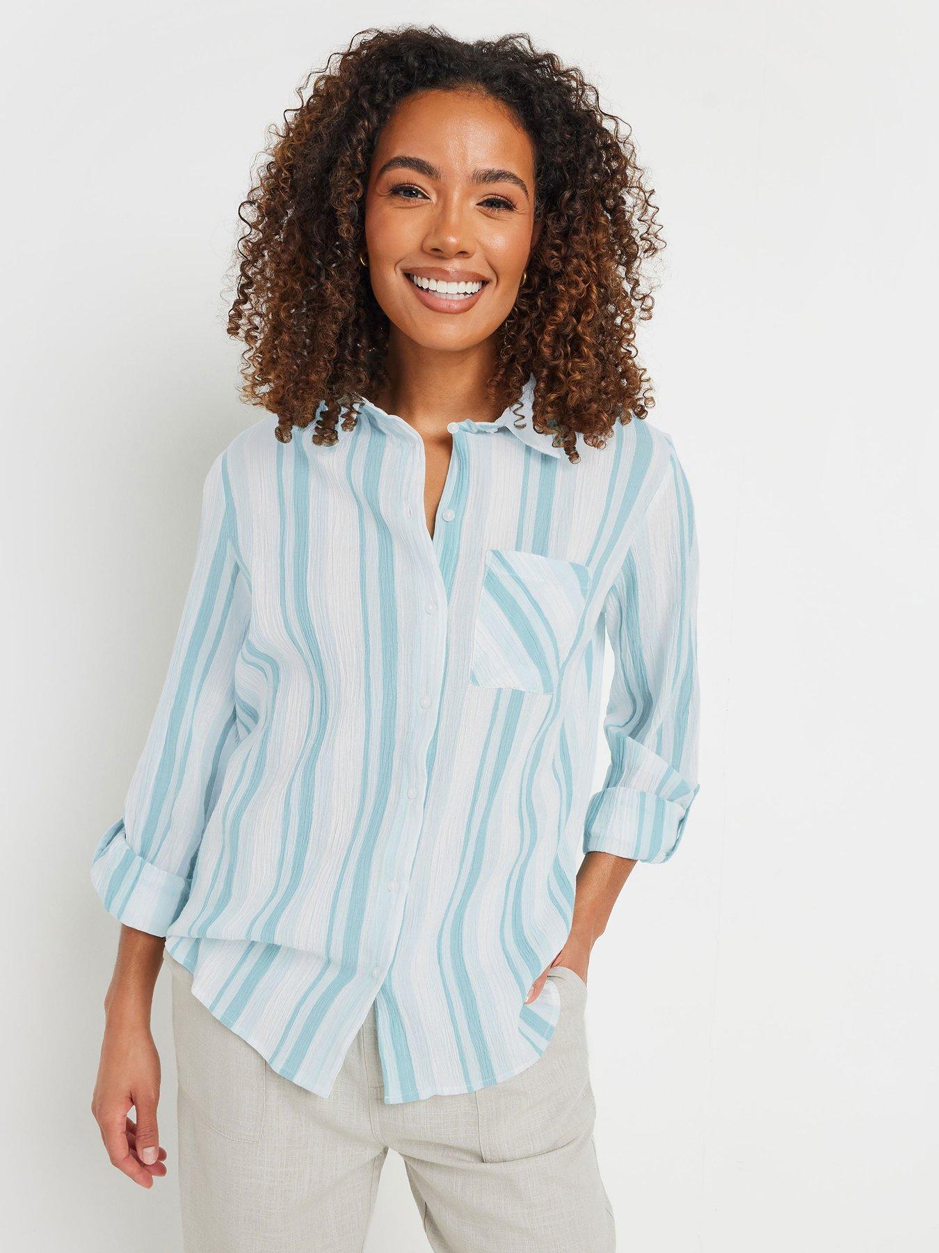 undefined Stripe Crepe Shirt