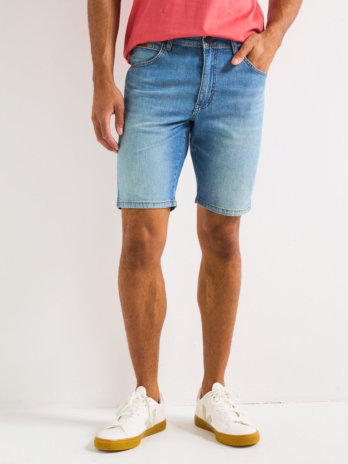 undefined Wrangler Texas Denim Shorts- Dark Blue