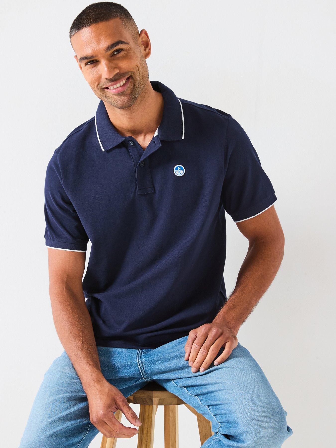 undefined North Sails Tipped Collar Short Sleeve Polo Shirt - Navy