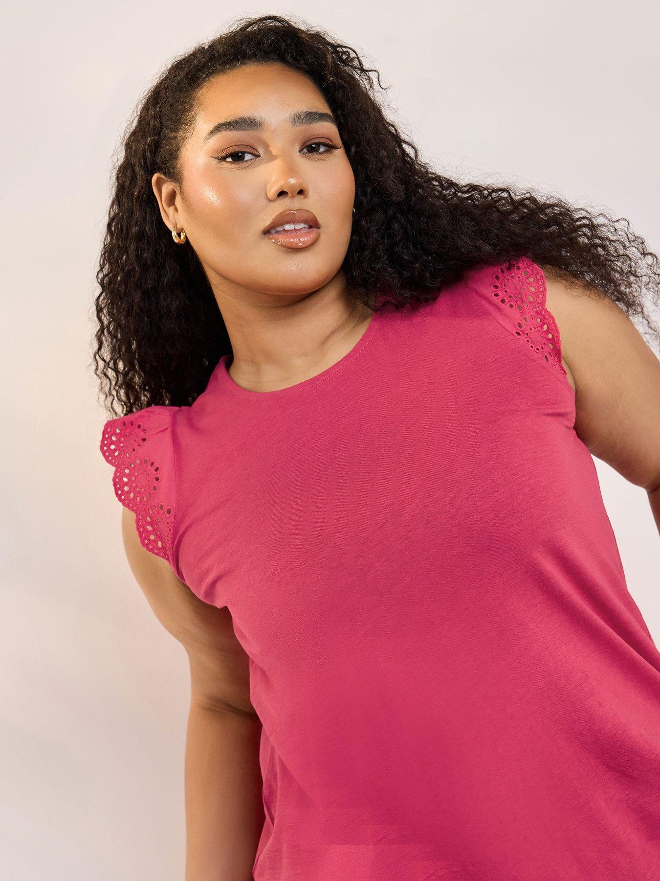 Image 4 of 4 of Yours Curve Anglaise Frill Vest