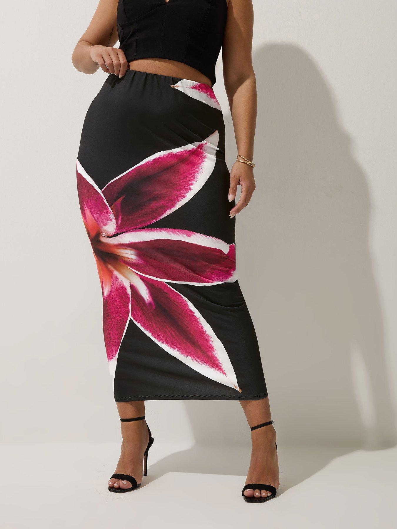 undefined Curve Floral Skirt