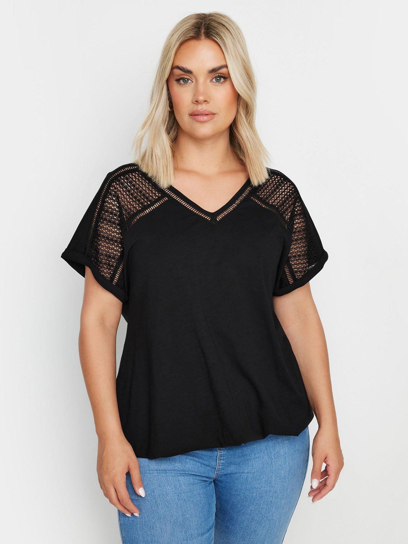 undefined Curve Grown On Sleeve Crochet Top