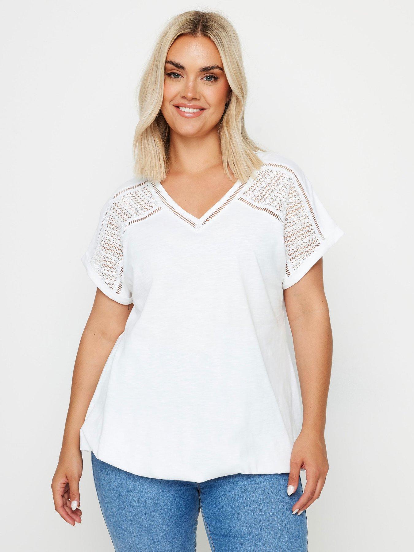 undefined Curve Grown On Sleeve Crochet Top