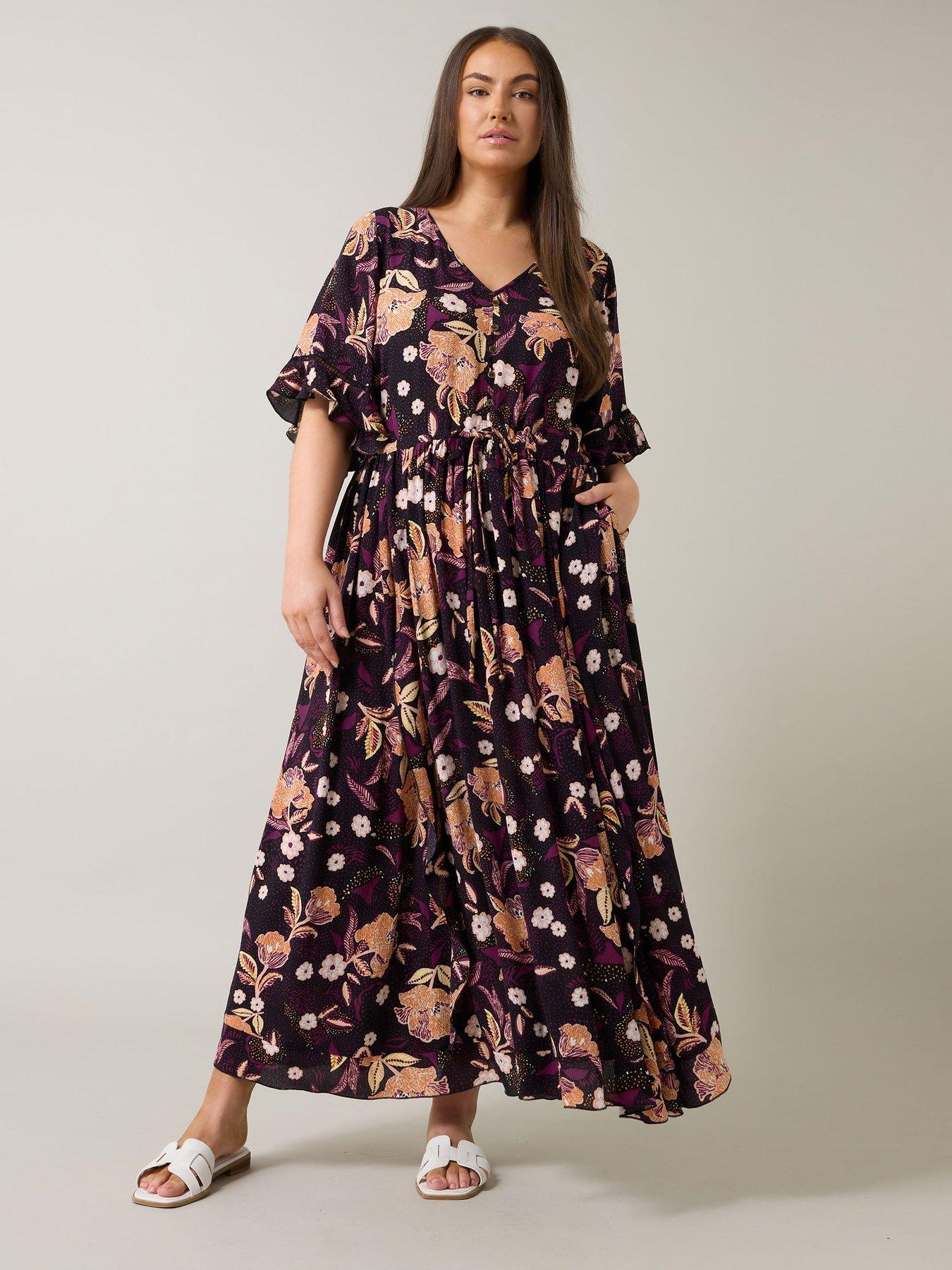 Image 1 of 4 of Evans Crinkle Boho Dress