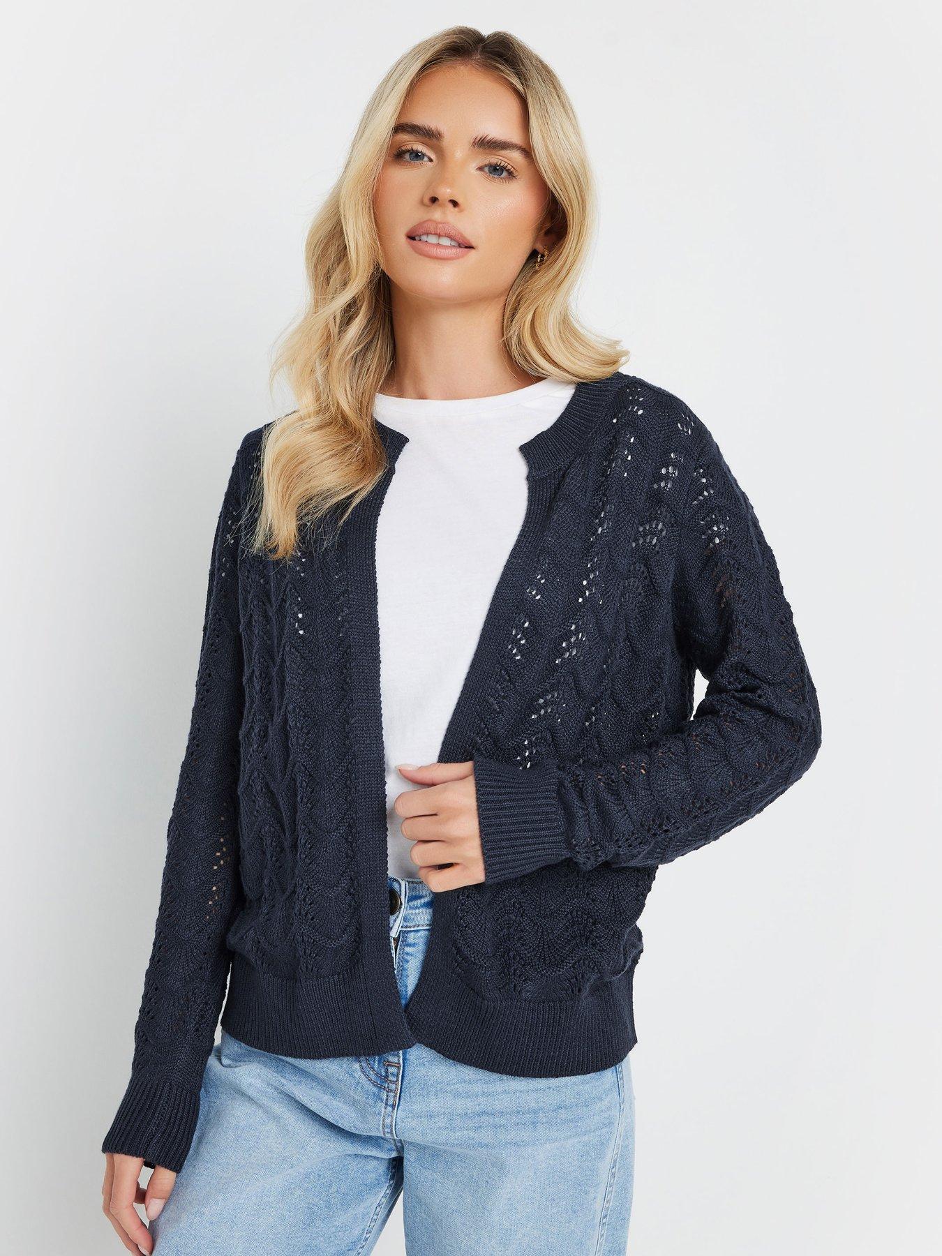 undefined Petite Pointelle Edge To Edge Cardigan