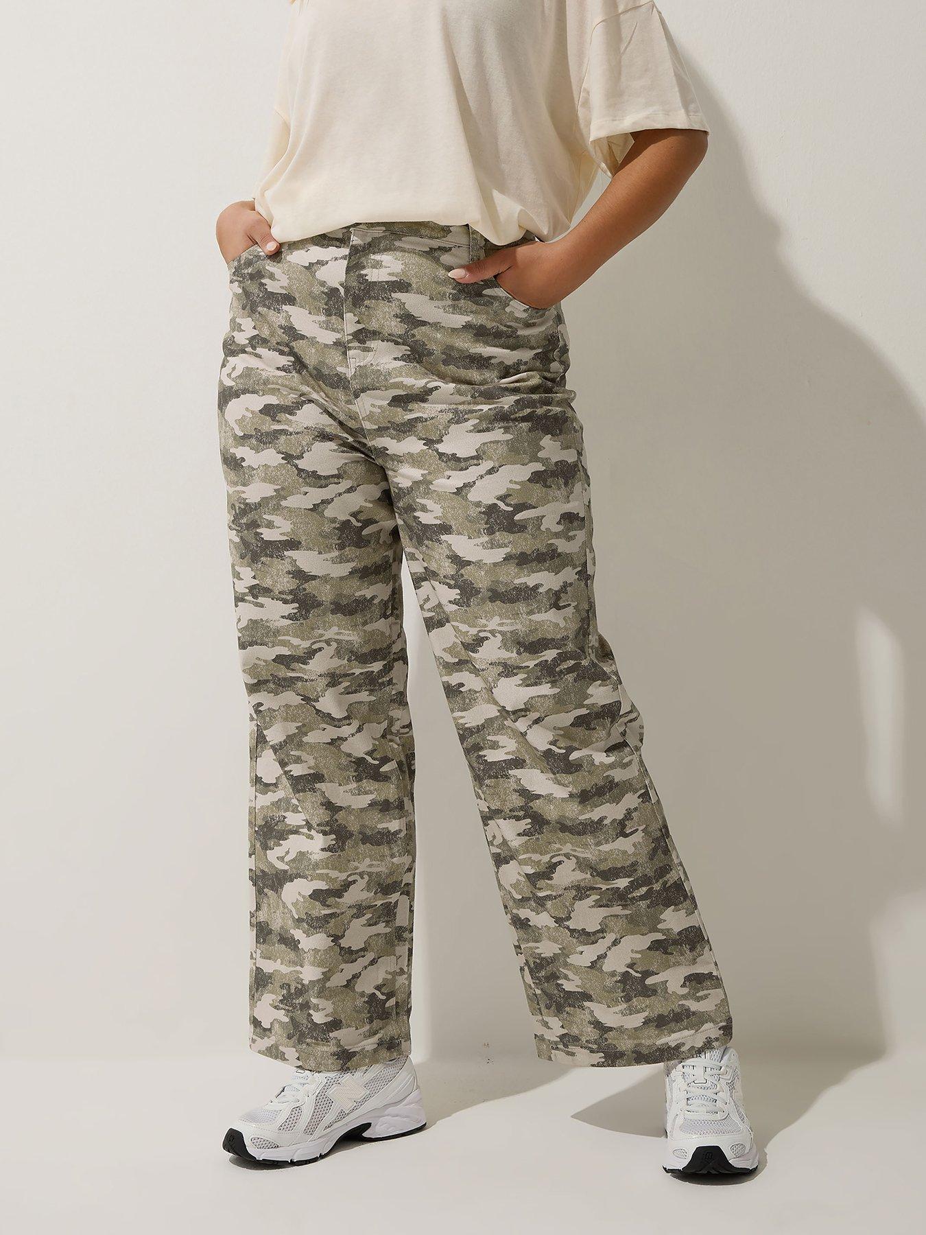 Yours Curve Camo Jean - Brown