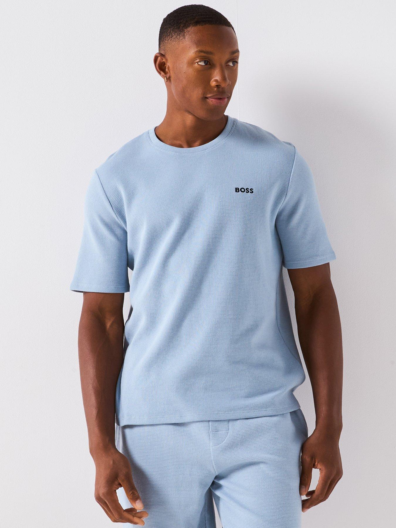 undefined Boss Regular Fit Waffle Loungewear T-shirt  - Light Blue