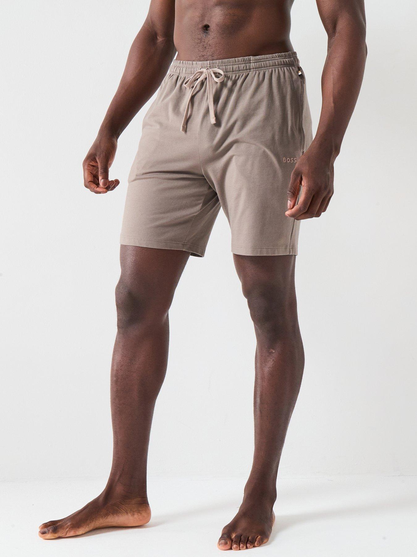 Image 1 of 4 of BOSS Mix &amp; Match Lightweight Loungewear Shorts - Brown