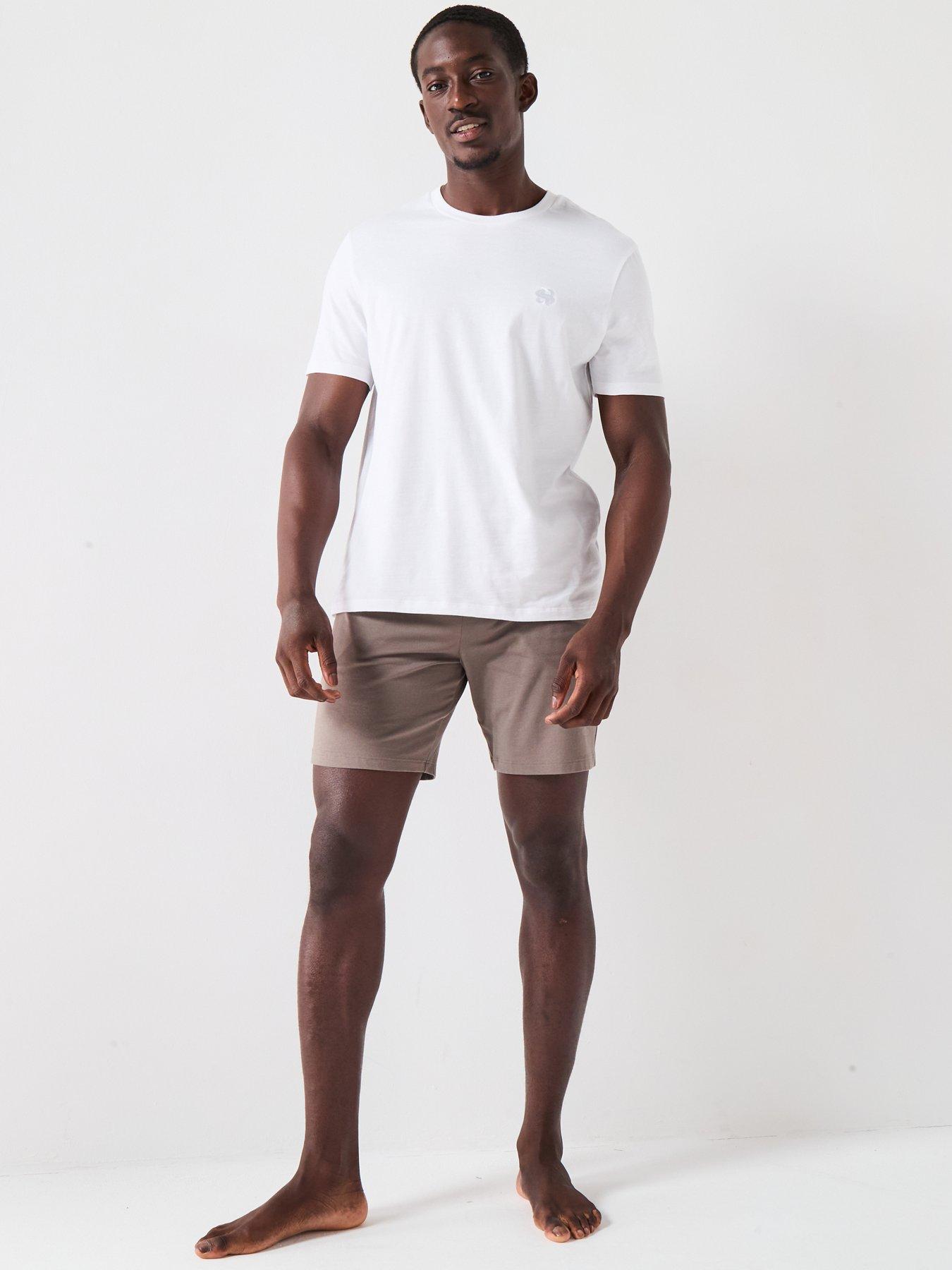 Image 3 of 4 of BOSS Mix &amp; Match Lightweight Loungewear Shorts - Brown