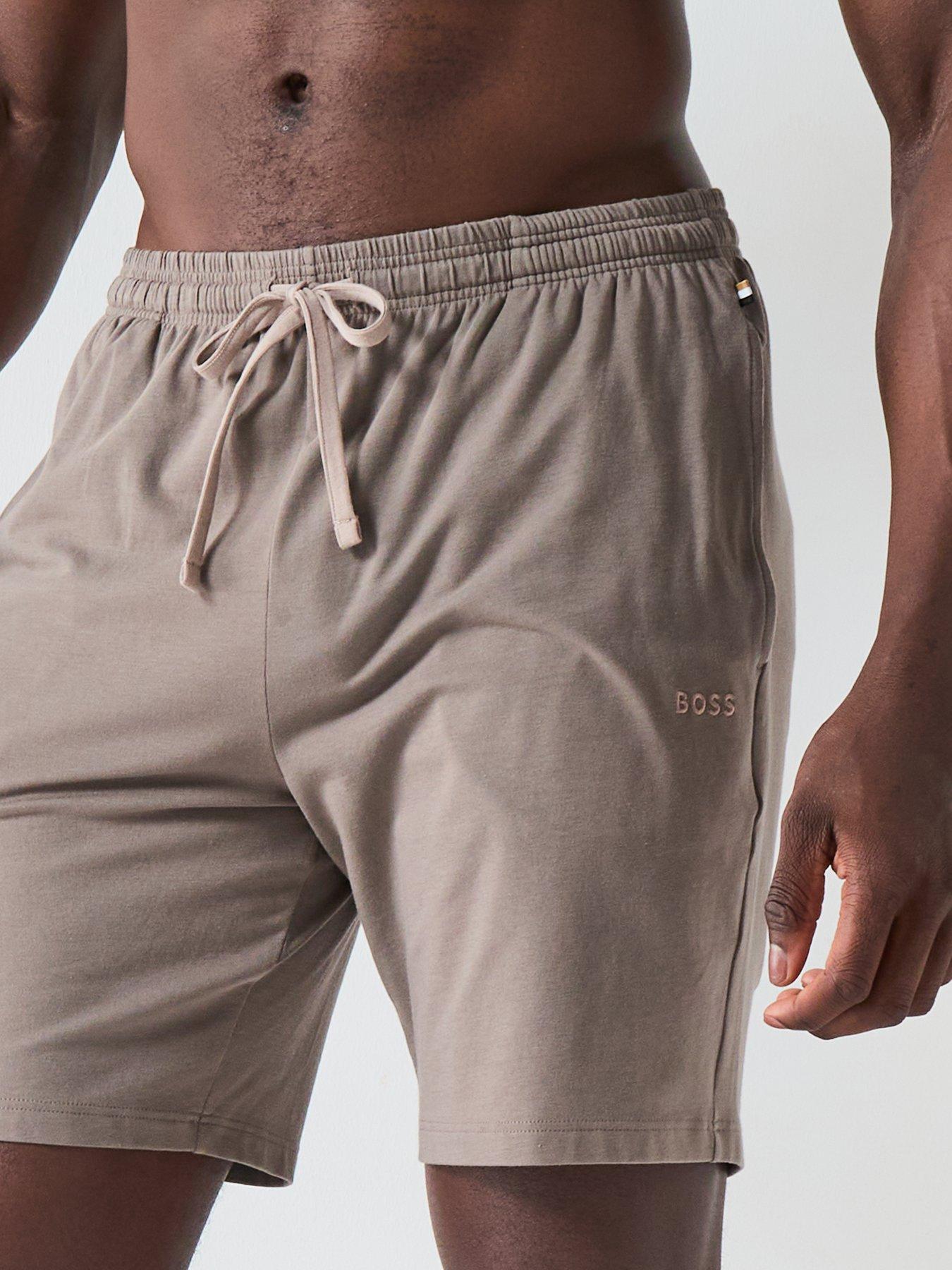 Image 4 of 4 of BOSS Mix &amp; Match Lightweight Loungewear Shorts - Brown