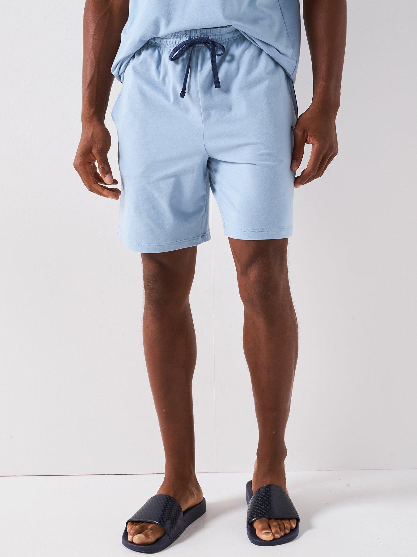 Image 1 of 6 of BOSS Mix &amp; Match Lightweight Loungewear Shorts - Light Blue