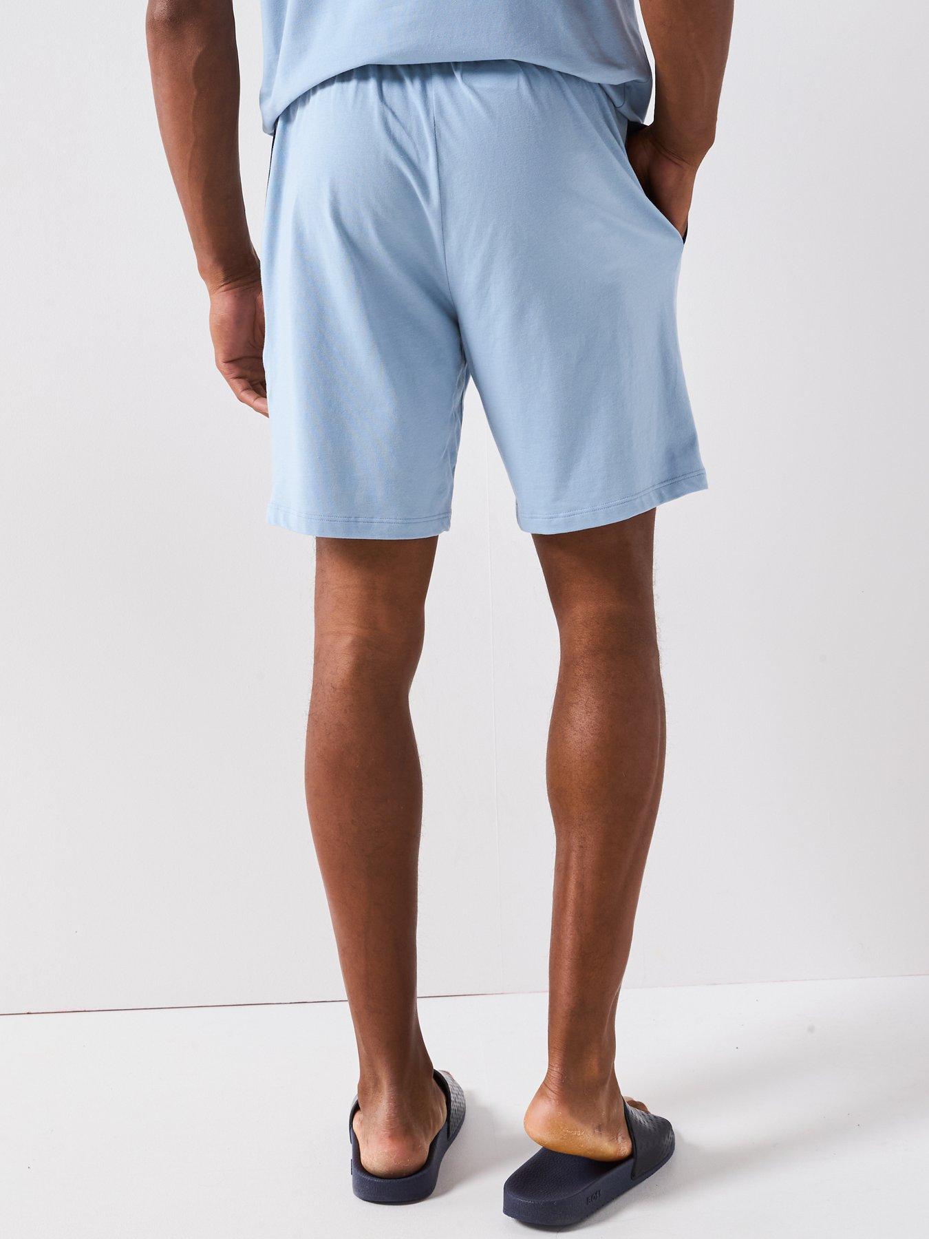 Image 2 of 6 of BOSS Mix &amp; Match Lightweight Loungewear Shorts - Light Blue