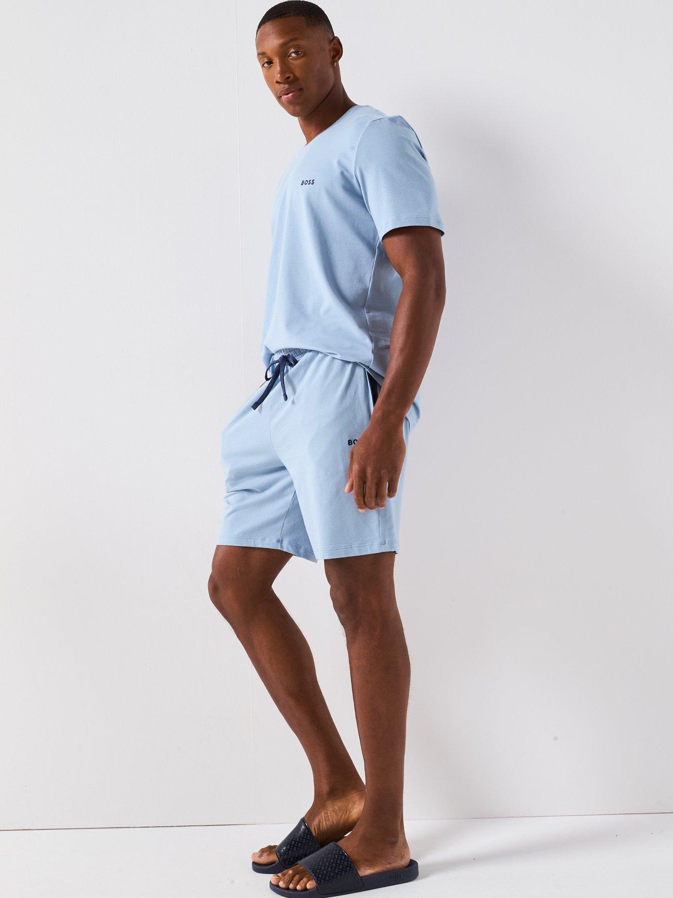 Image 5 of 6 of BOSS Mix &amp; Match Lightweight Loungewear Shorts - Light Blue