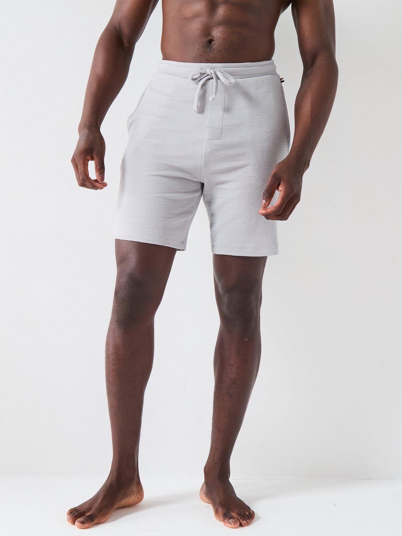 undefined Boss Ribbed Loungewear Shorts - Grey