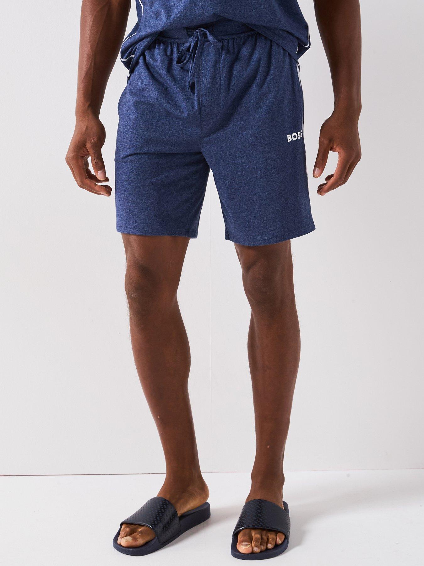 undefined Rise Tape Logo Loungewear Shorts - Navy