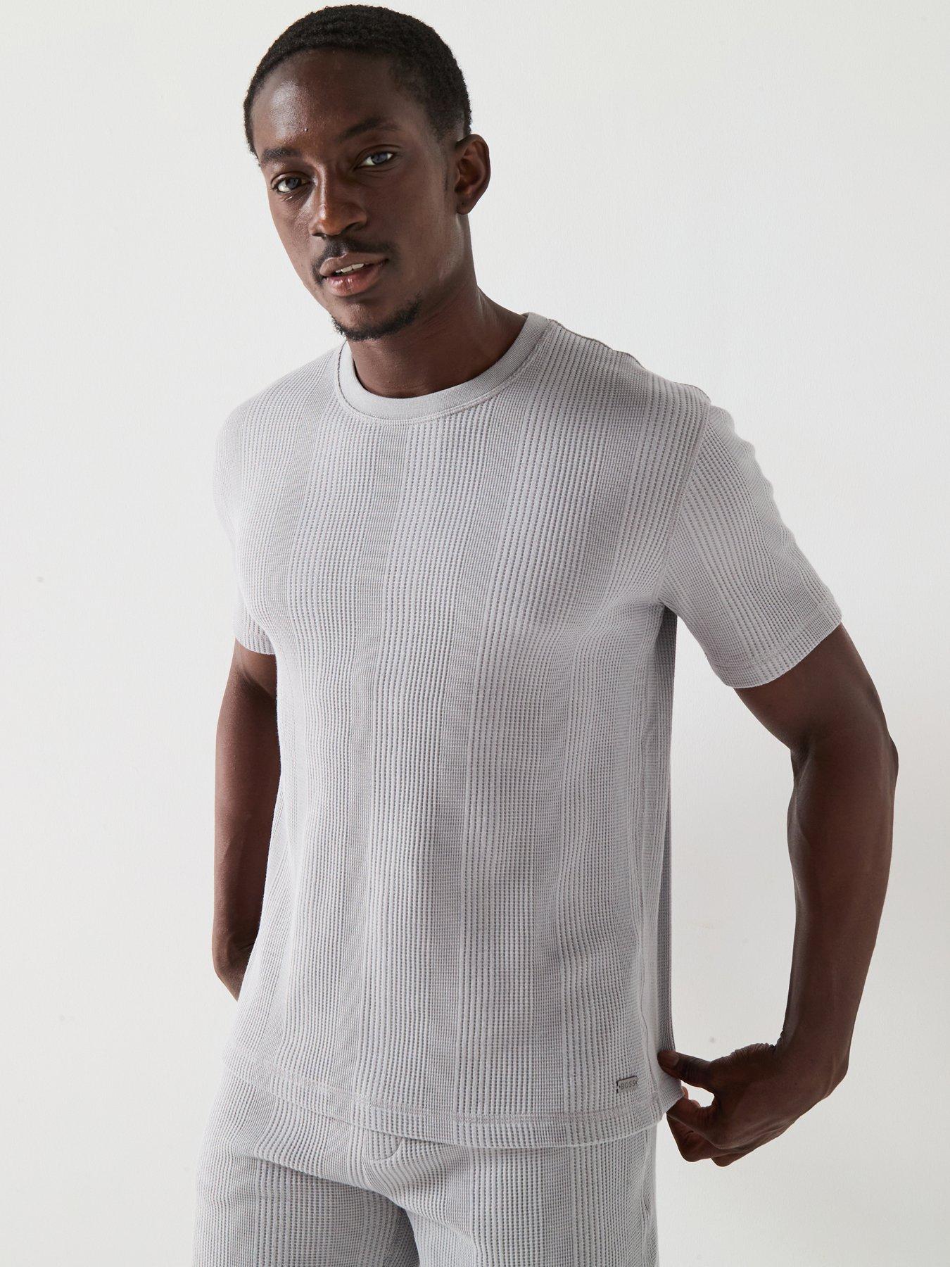 undefined Structure Loungewear Waffle T-Shirt - Light Grey