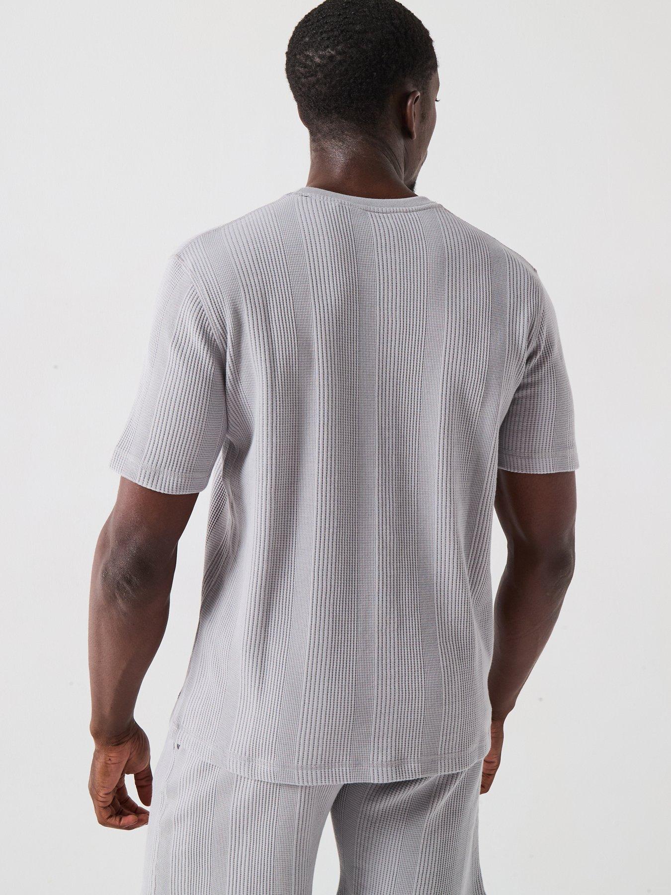 Image 2 of 4 of BOSS Structure Loungewear Waffle T-Shirt - Light Grey
