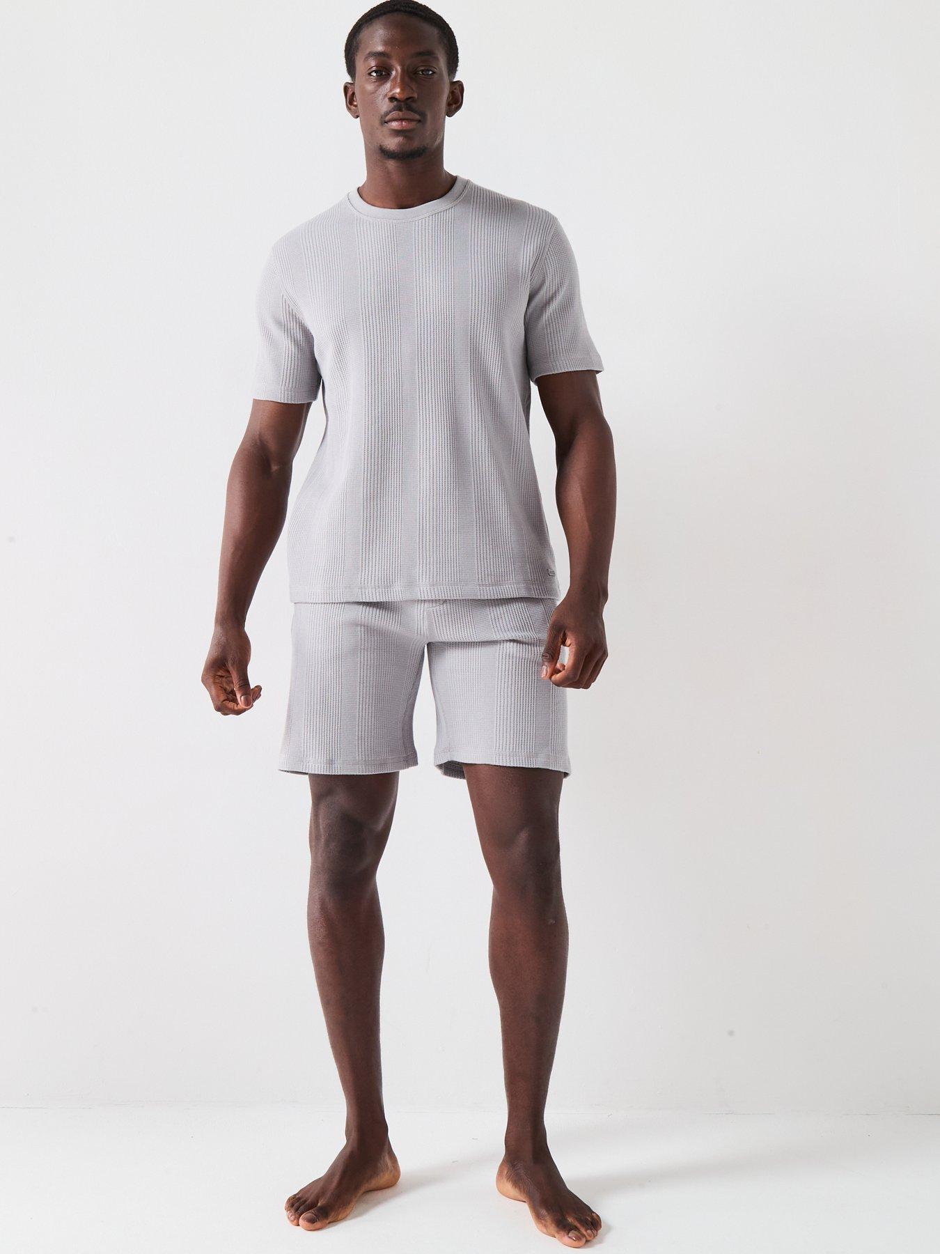 Image 3 of 4 of BOSS Structure Loungewear Waffle T-Shirt - Light Grey
