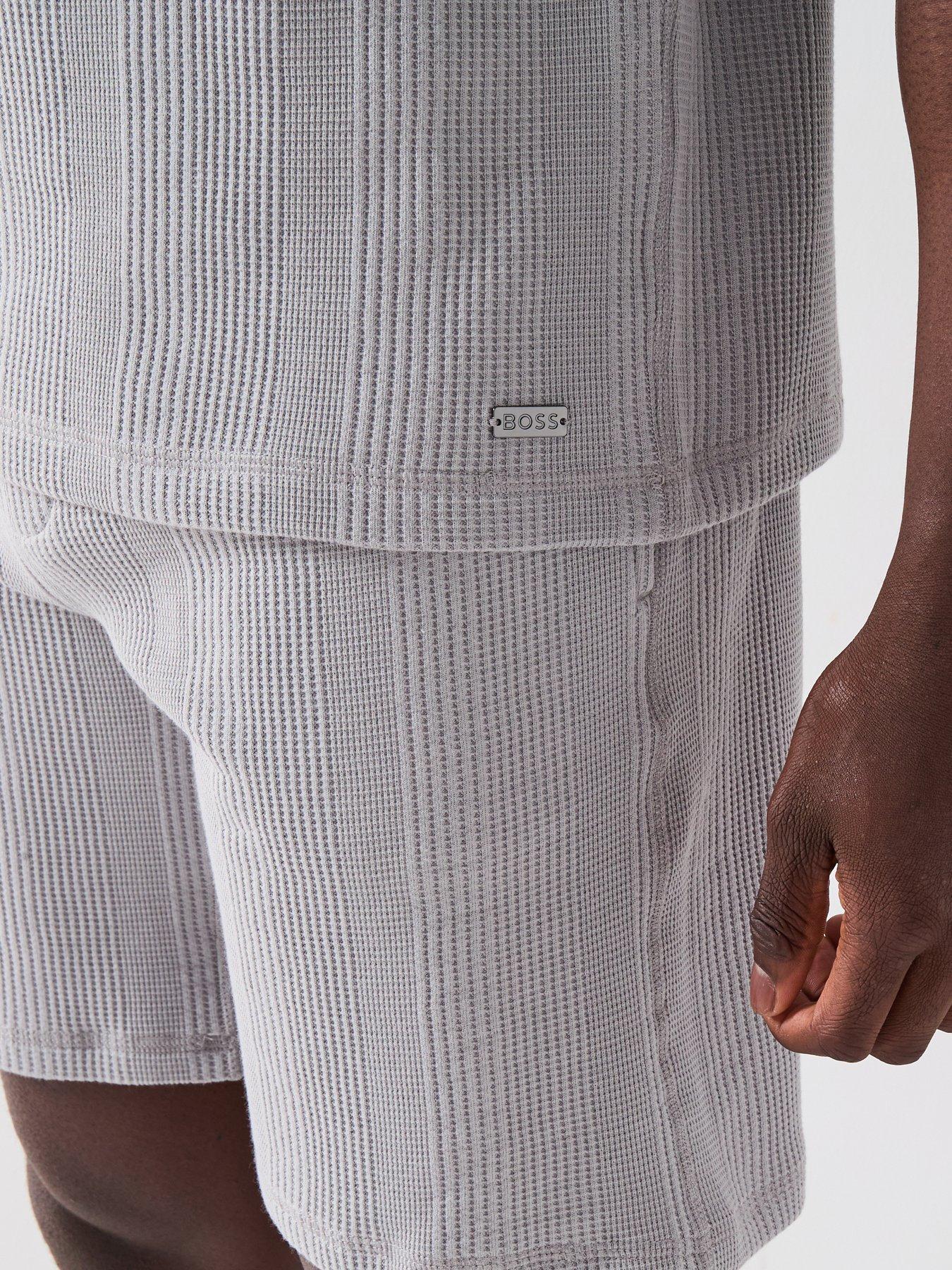 Image 4 of 4 of BOSS Structure Loungewear Waffle T-Shirt - Light Grey