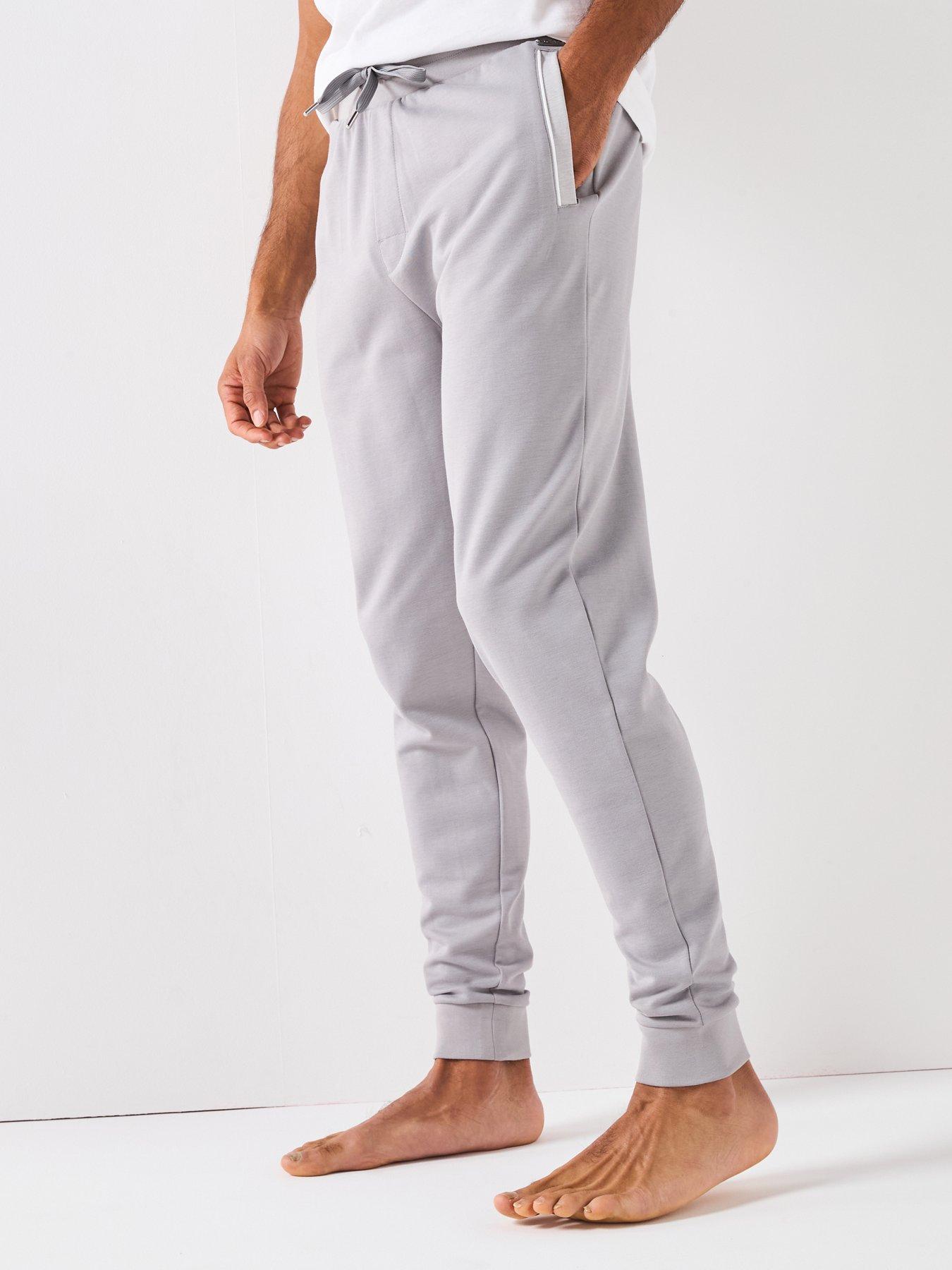 undefined Contrast Panel Loungewear Pants - Grey