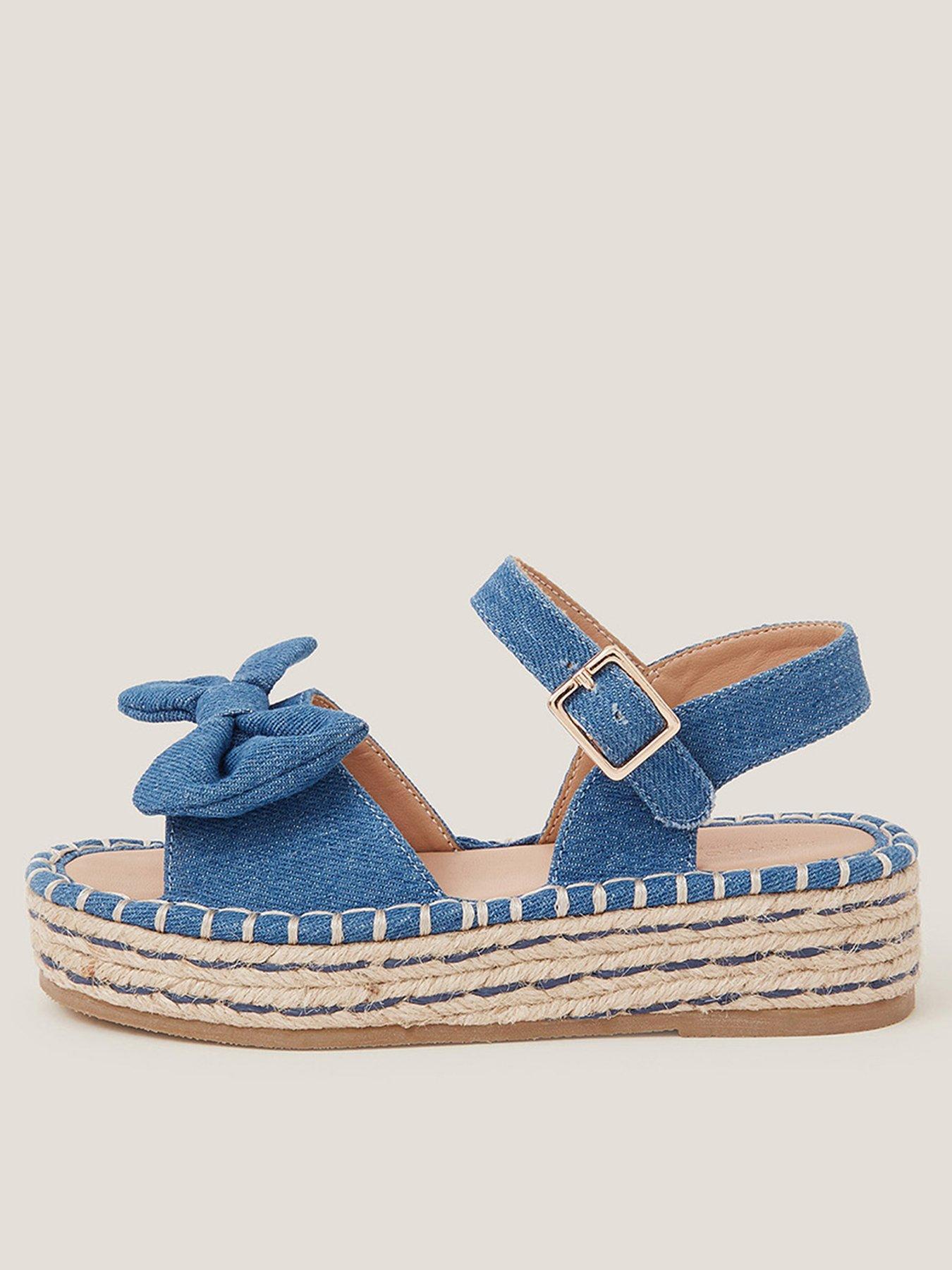 undefined Girls Denim Bow Espadrilles - Blue