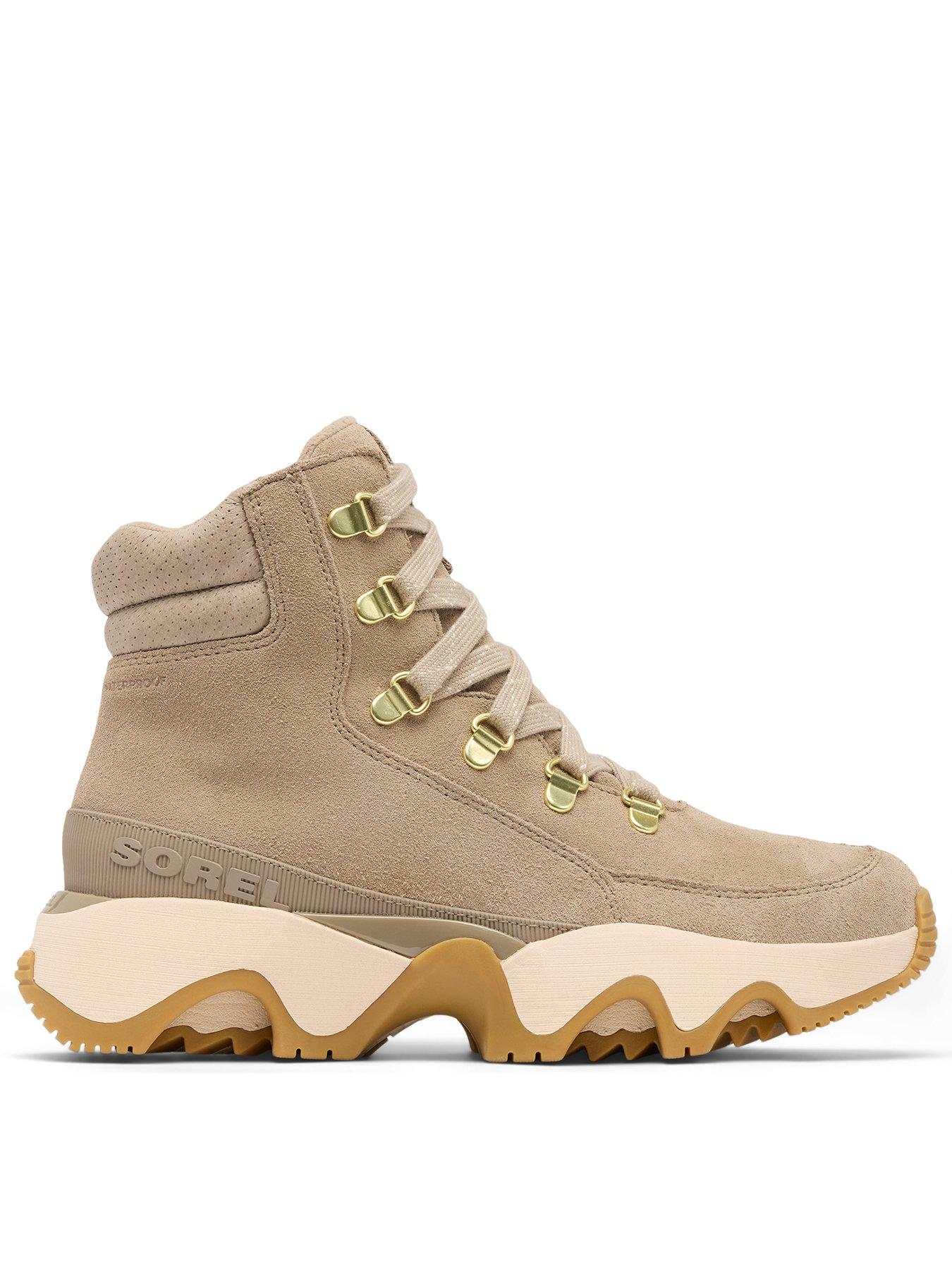 SOREL Womens Kinetic Impact Conquest Plus Waterproof Boots - Dark Beige