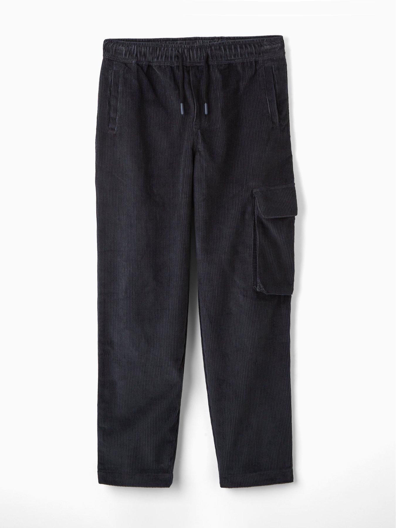 Image 6 of 6 of The Very Collection Boys Cord Wide Leg Cargo Trousers - Charcoal Grey