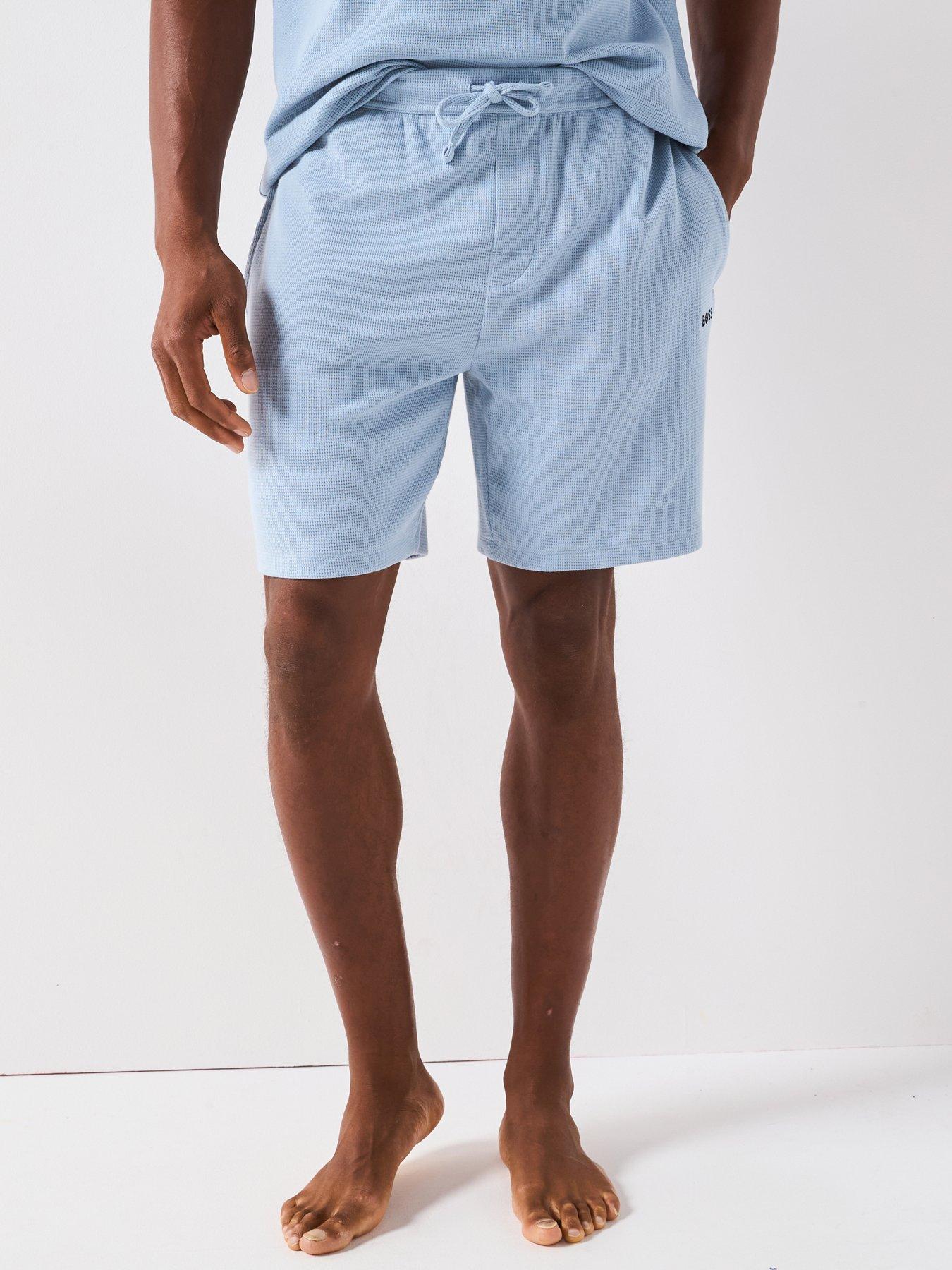 undefined Waffle Loungewear Shorts - Light Blue