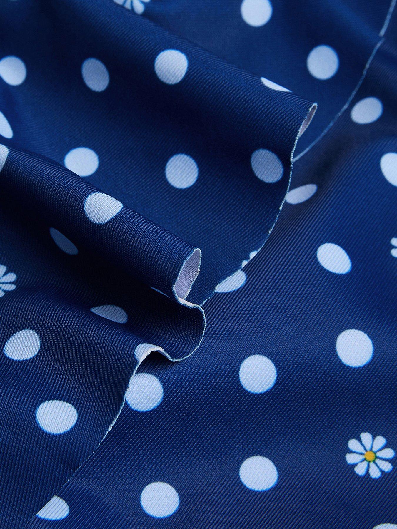Image 3 of 3 of Monsoon Girls Amalfi Daisy Polka Dot Swimsuit - Blue