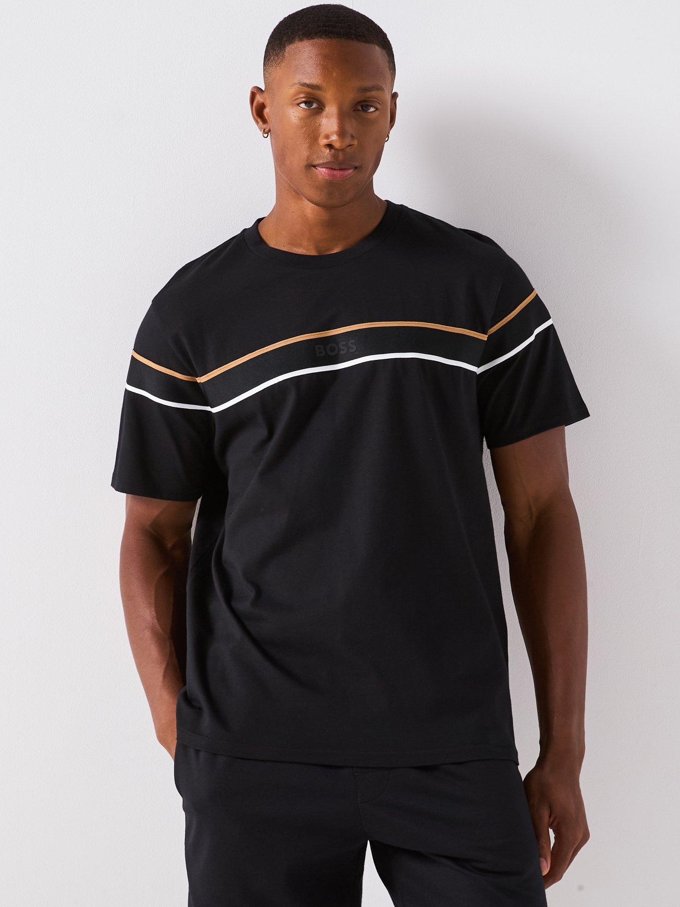 undefined Iconic Chest Tape Logo Loungewear T-Shirt - Black