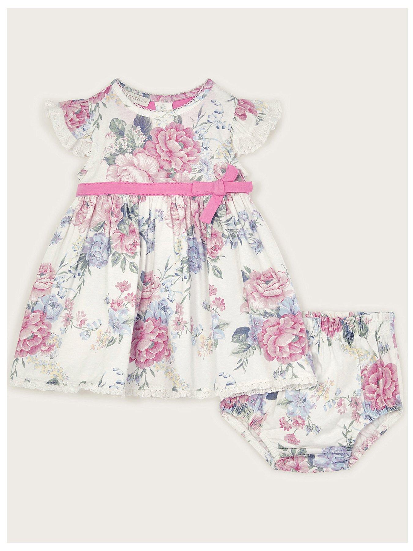 undefined Baby Girls Ophelia Floral Dress And Briefs Set - Light Purple