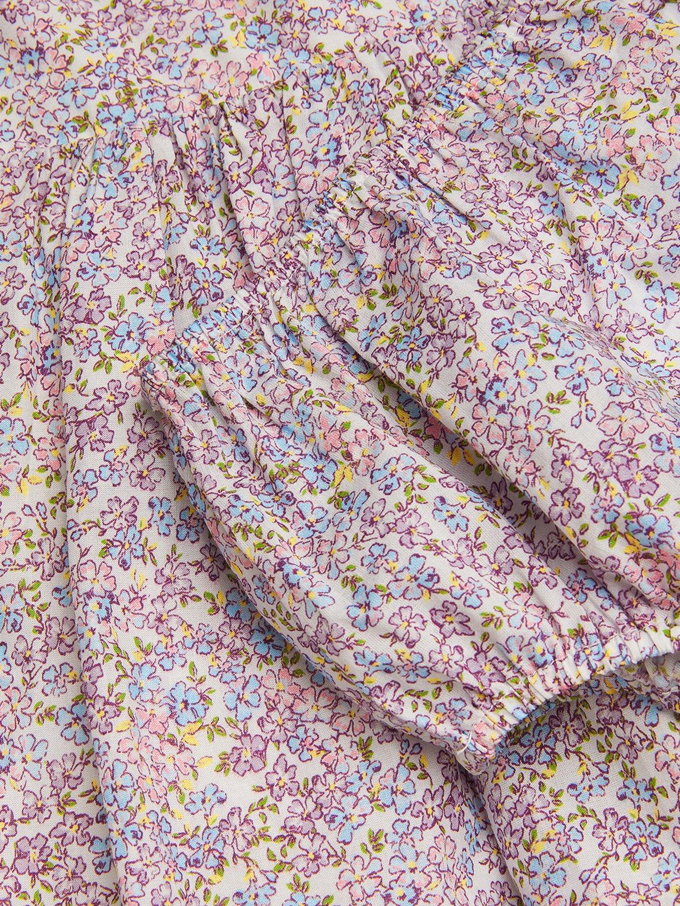 Image 3 of 3 of Monsoon Baby Girls Peri Floral Sundress And Briefs Set - Light Purple