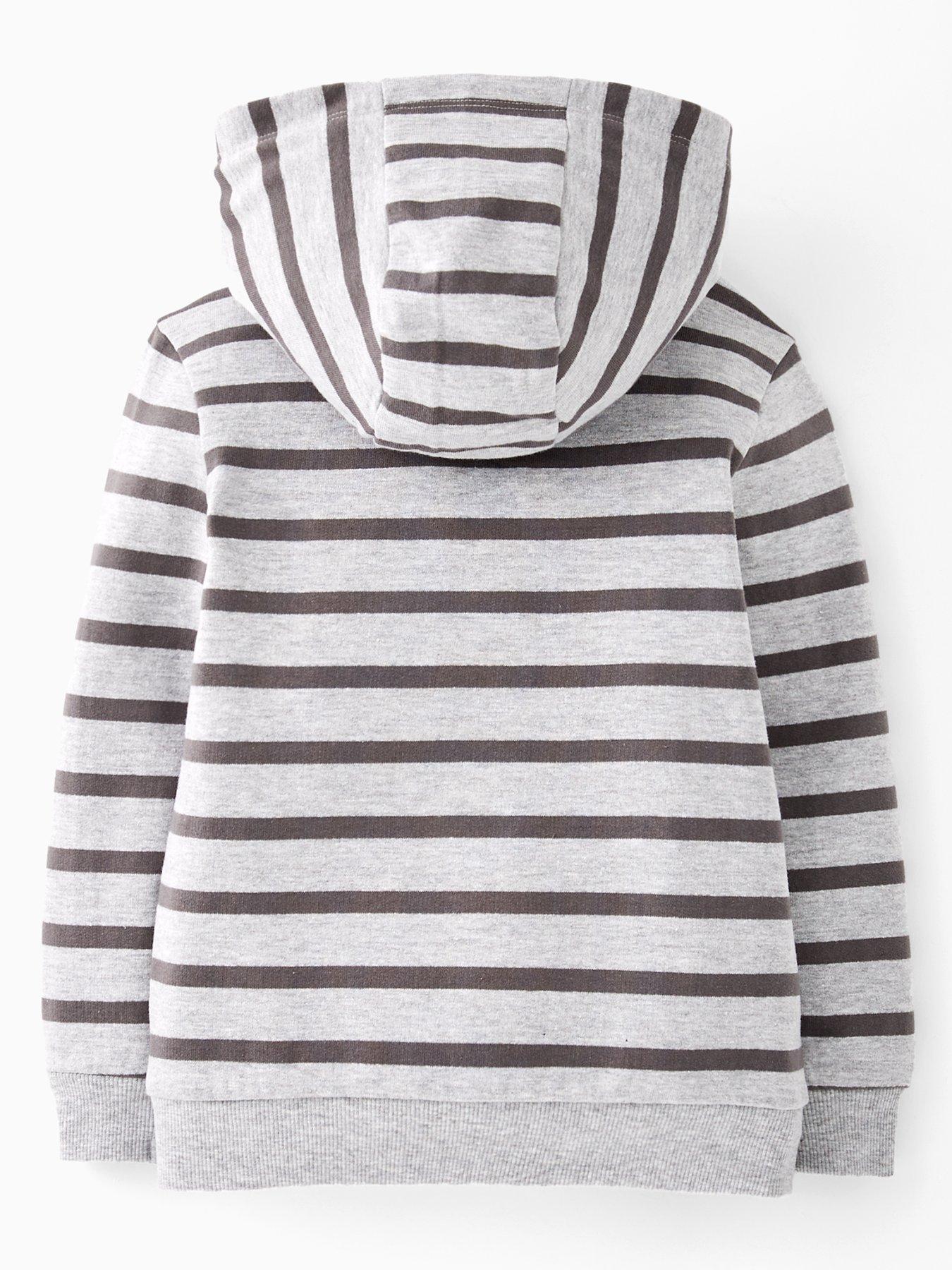 Image 2 of 4 of Mini V by Very Boys Strpe Zip Through Hoodie - Grey&nbsp;Stripe