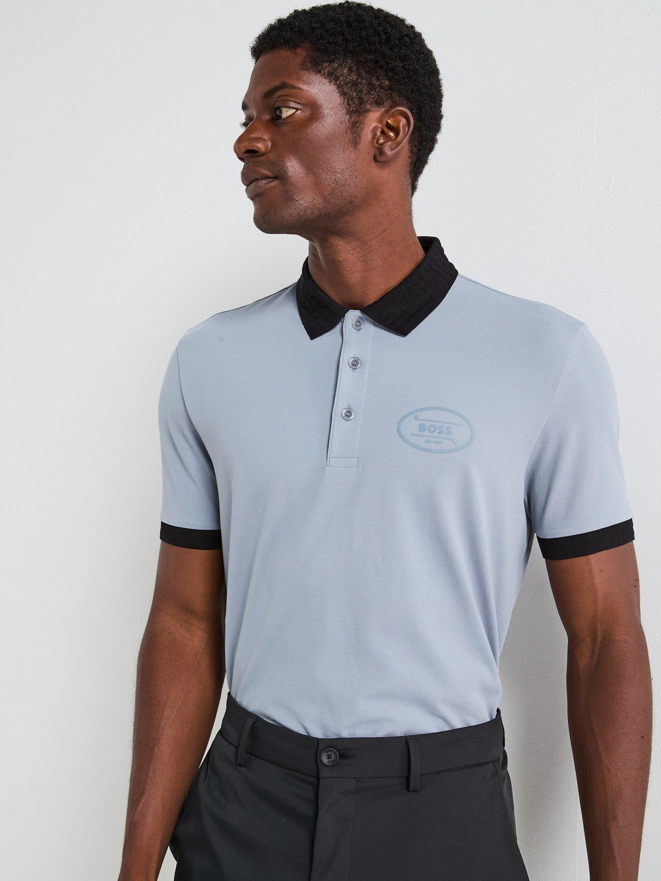 BOSS Mens Golf Logo Polo - Grey