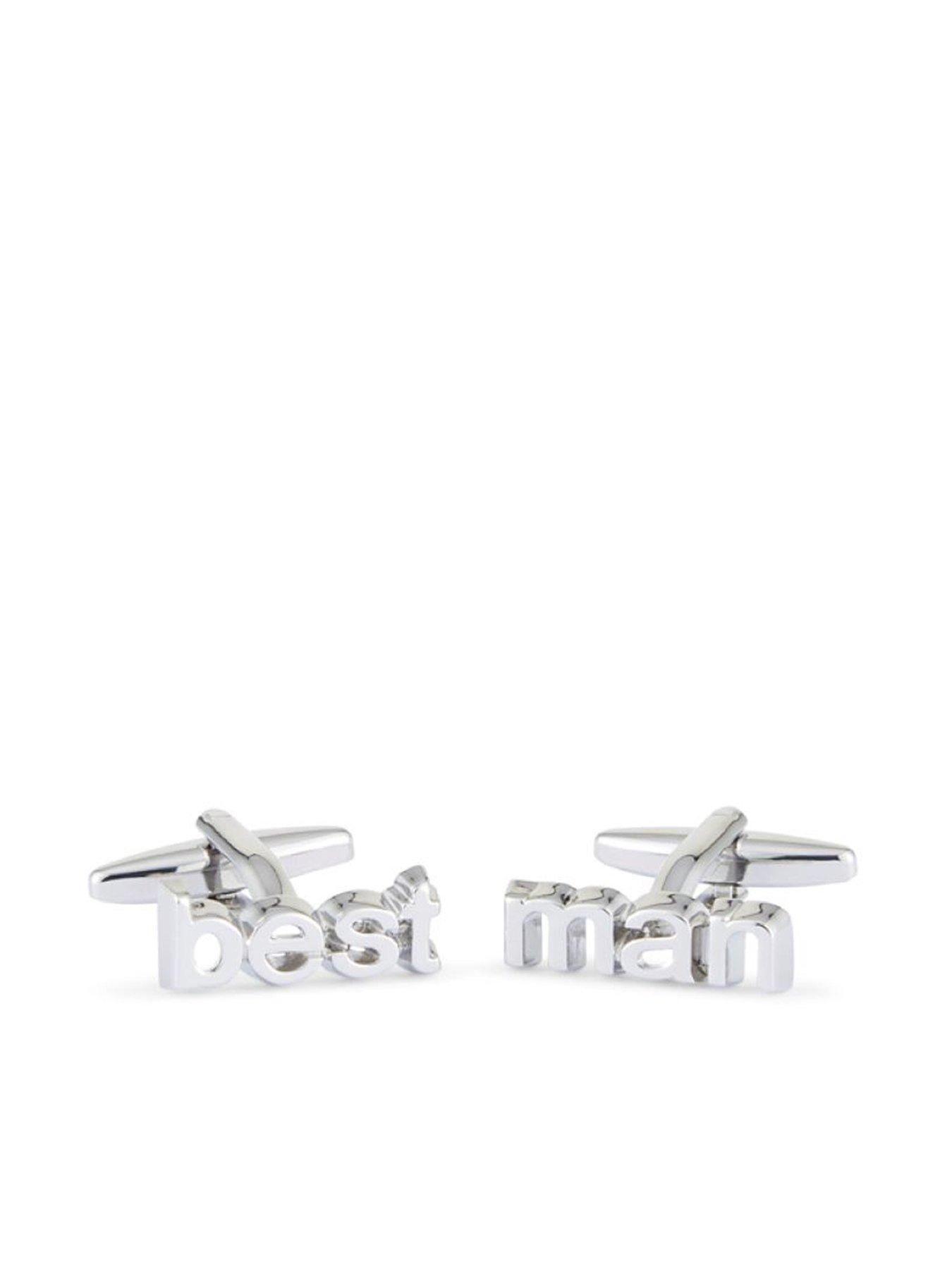 undefined "best Man" Silver Cuff Links
